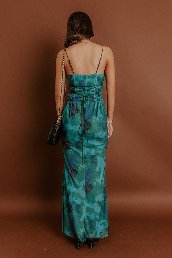 Luxe Living Mesh Maxi Dress in Forest Product Image