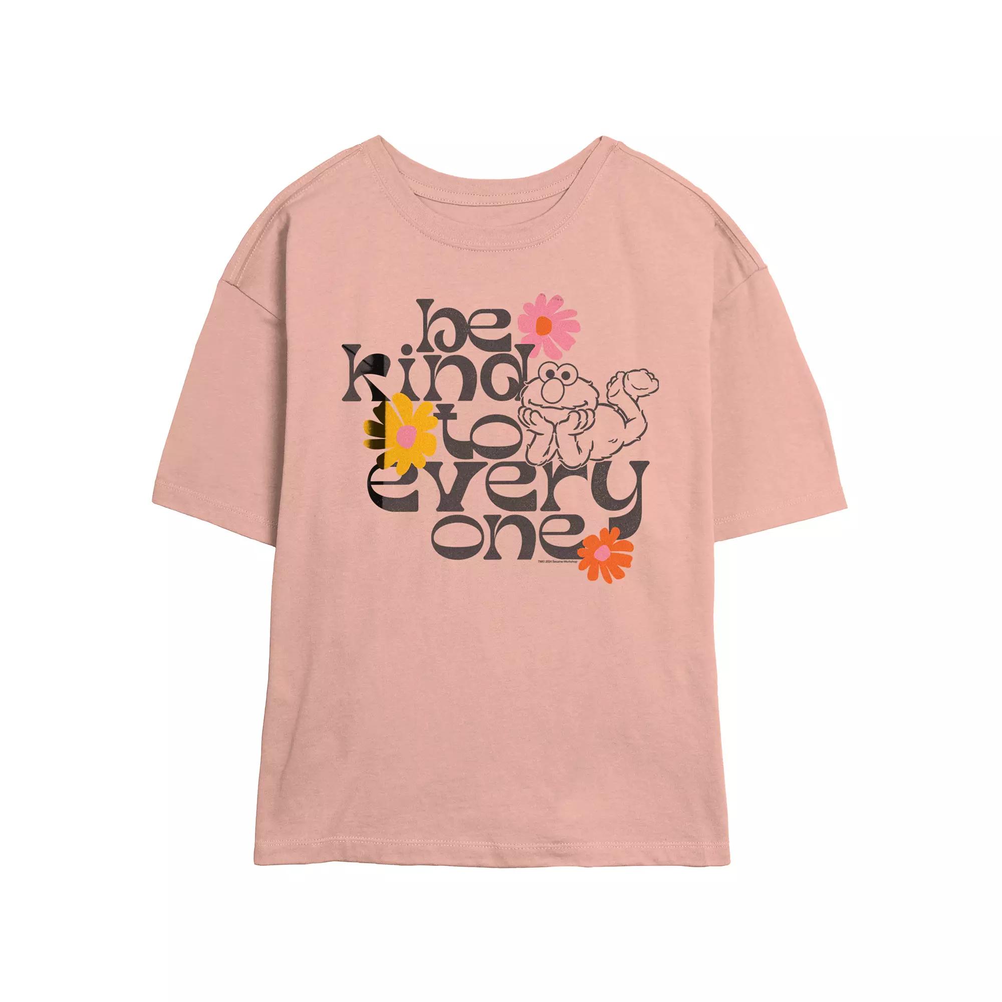 Juniors' Sesame Street Elmo Be Kind To Everyone Skimmer Graphic Tee, Women's,  Product Image