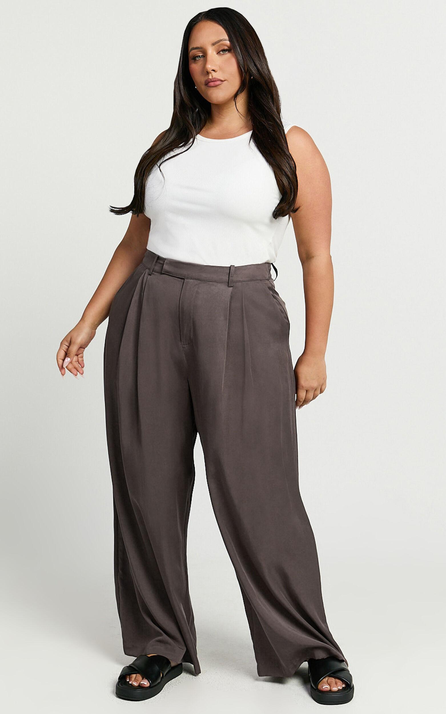 Clarke Pants - High Waist Wide Leg Pants in Slate Product Image