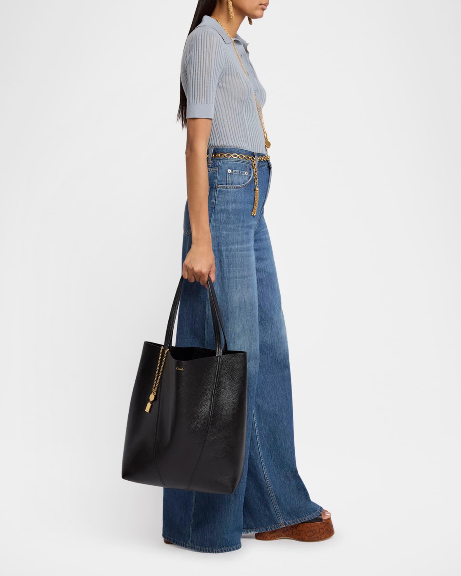 Spin North-South Tote Bag in Leather Product Image