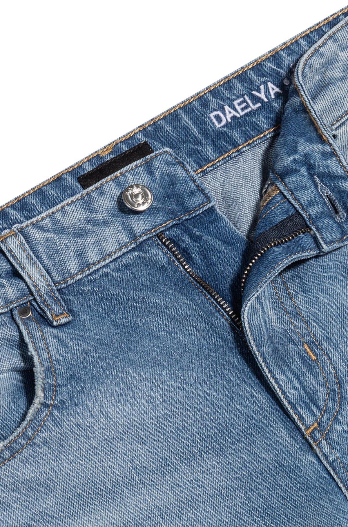 Barrel-leg jeans in blue rigid denim Product Image