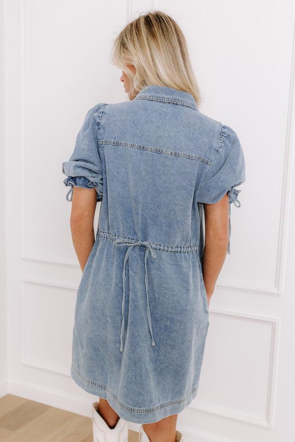 Bistro Hangout Denim Mini Dress Product Image