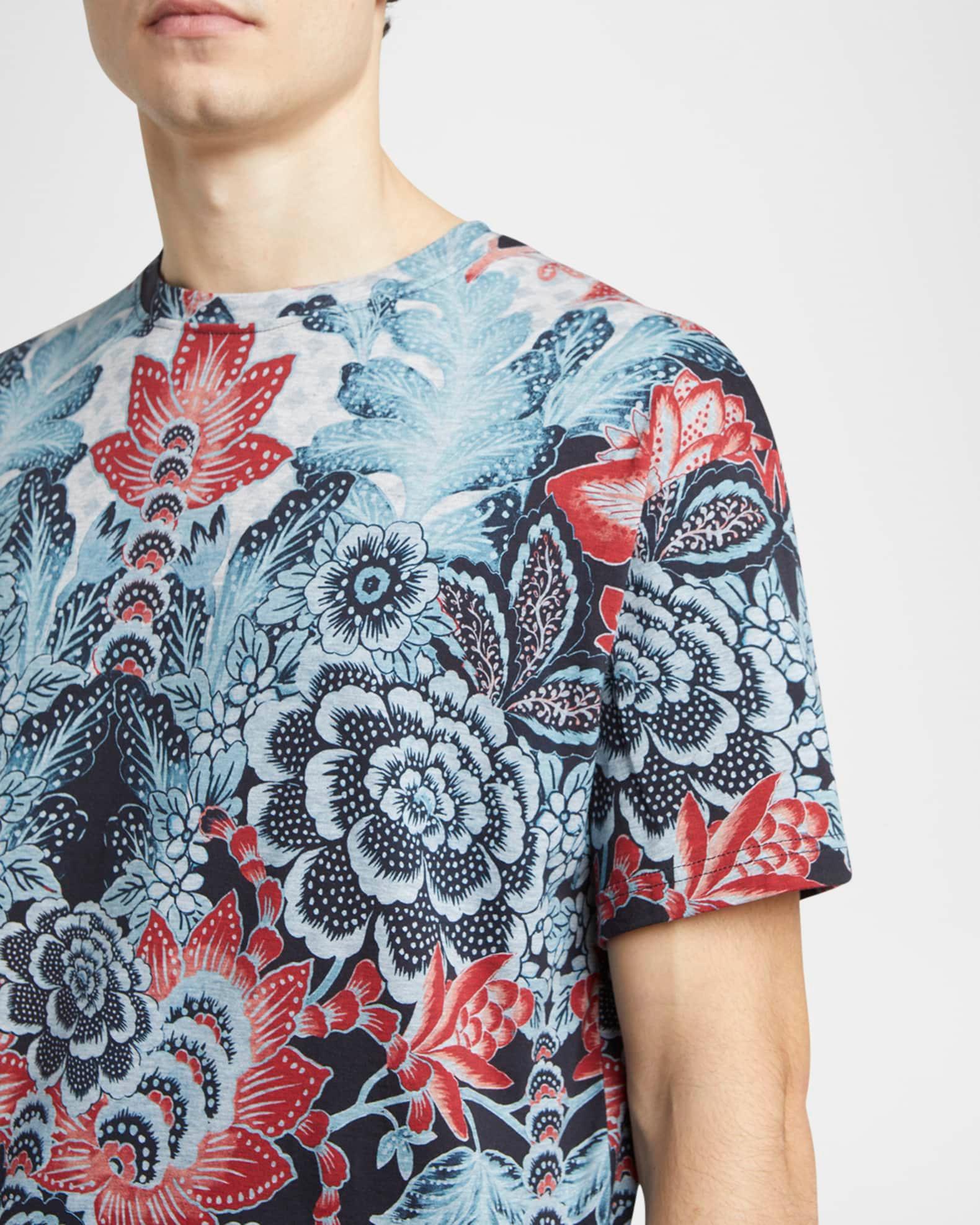 Men's Abstract Floral Crewneck T-Shirt Product Image