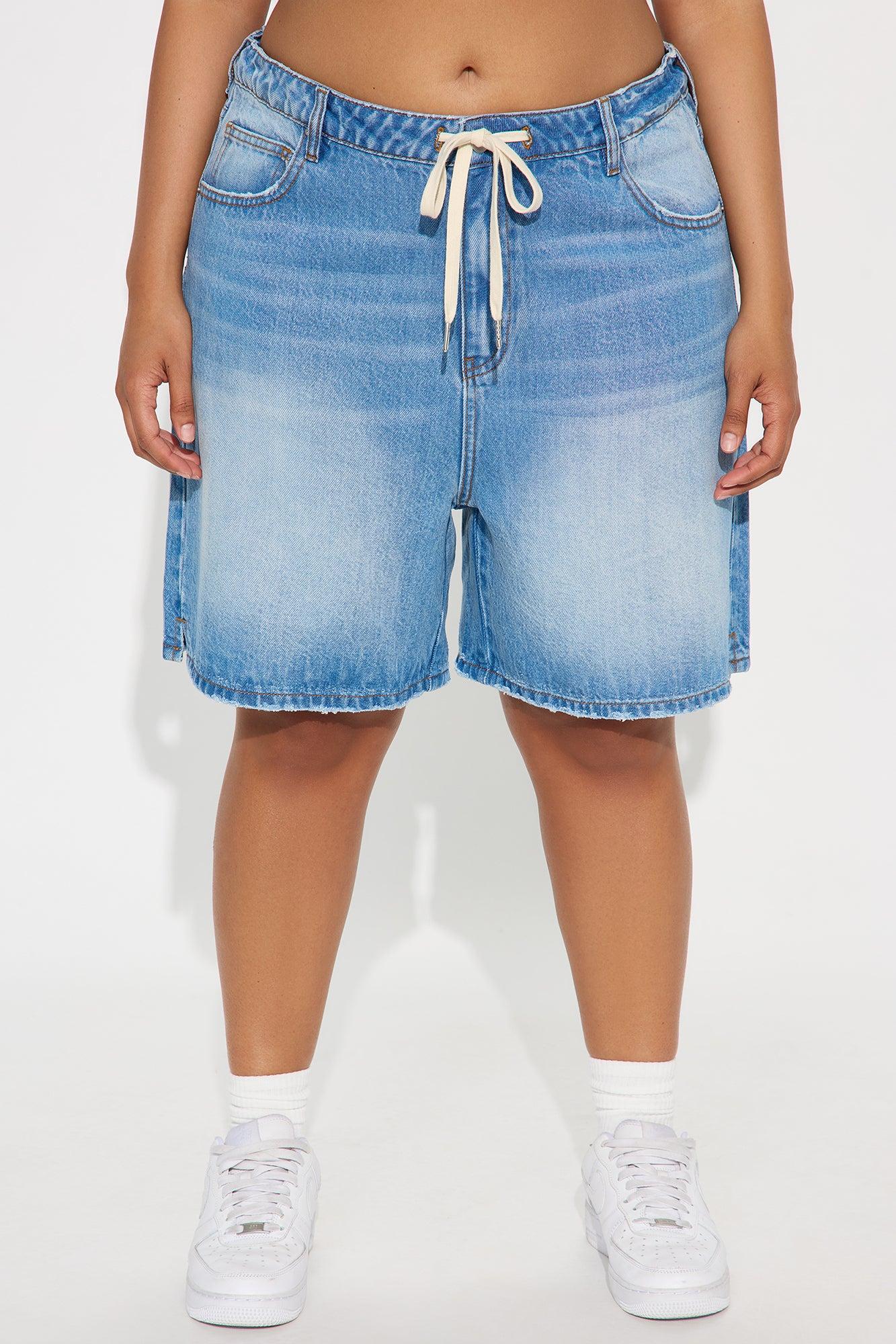 Ebb And Flow Drapey Denim Shorts - Vintage Wash Female Product Image