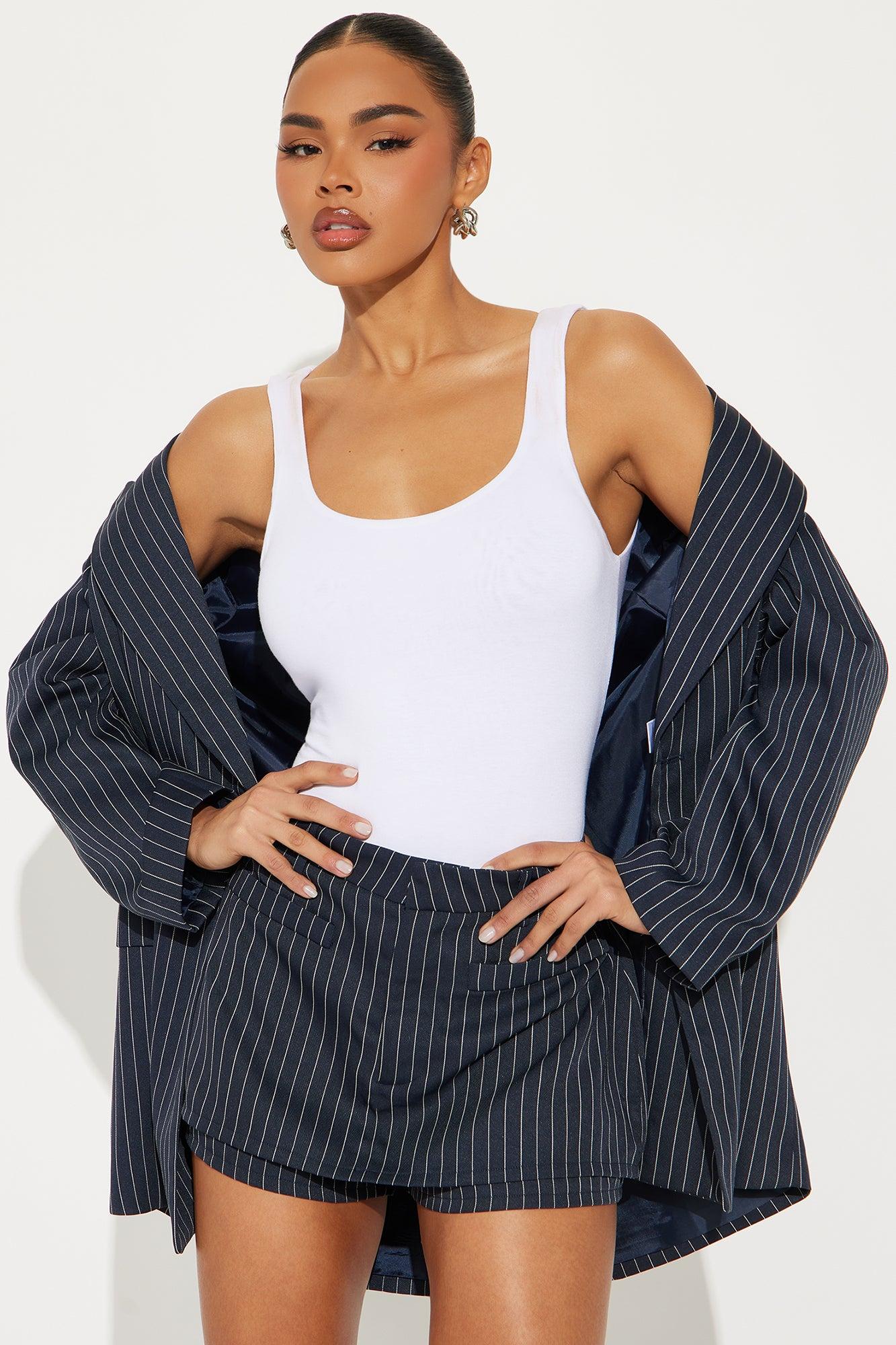 Be Yourself Pinstripe Blazer - Navy Product Image