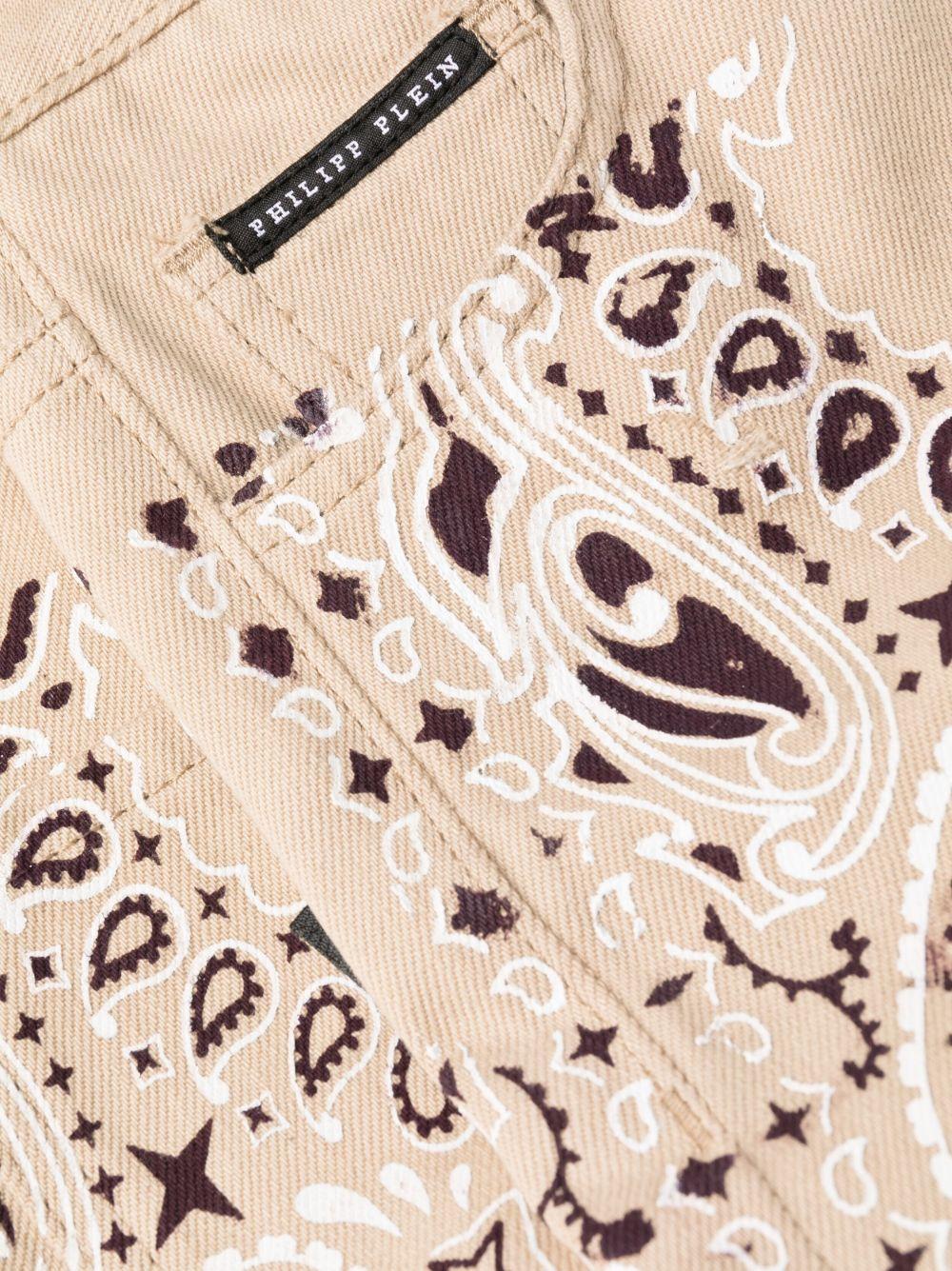 paisley-print cotton jeans Product Image