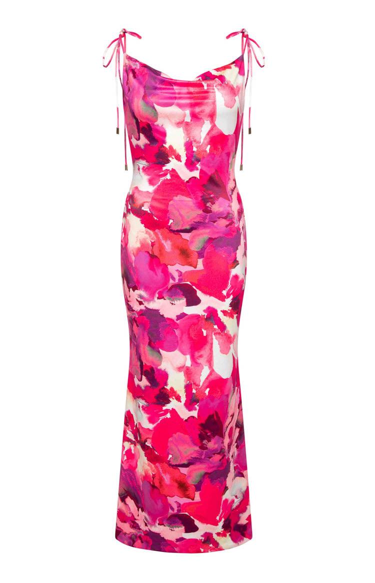 Selena Pink Print Maxi Dress Baby Product Image