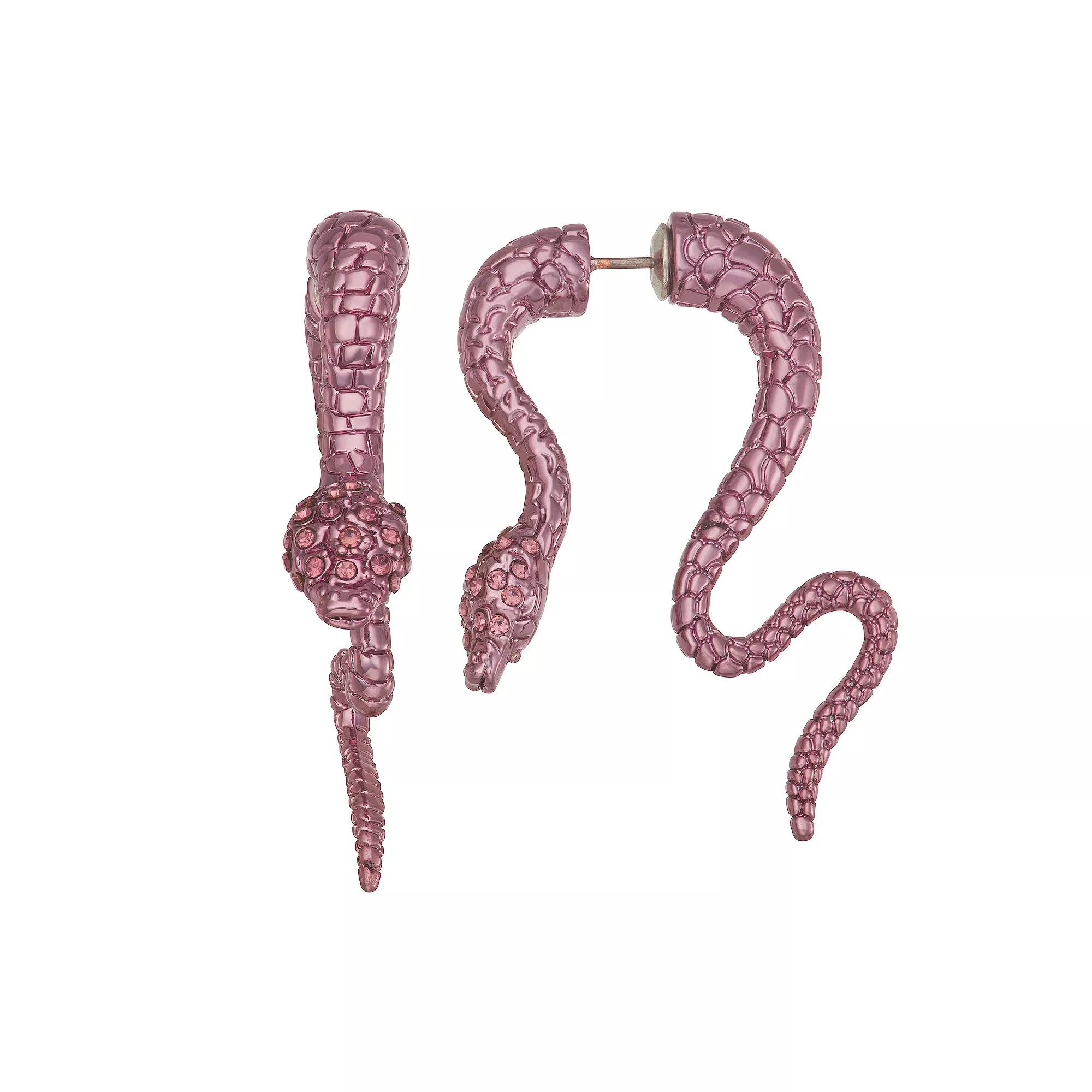 Simply Vera Vera Wang Front-Back Snake Earrings, Women's, Purple Product Image