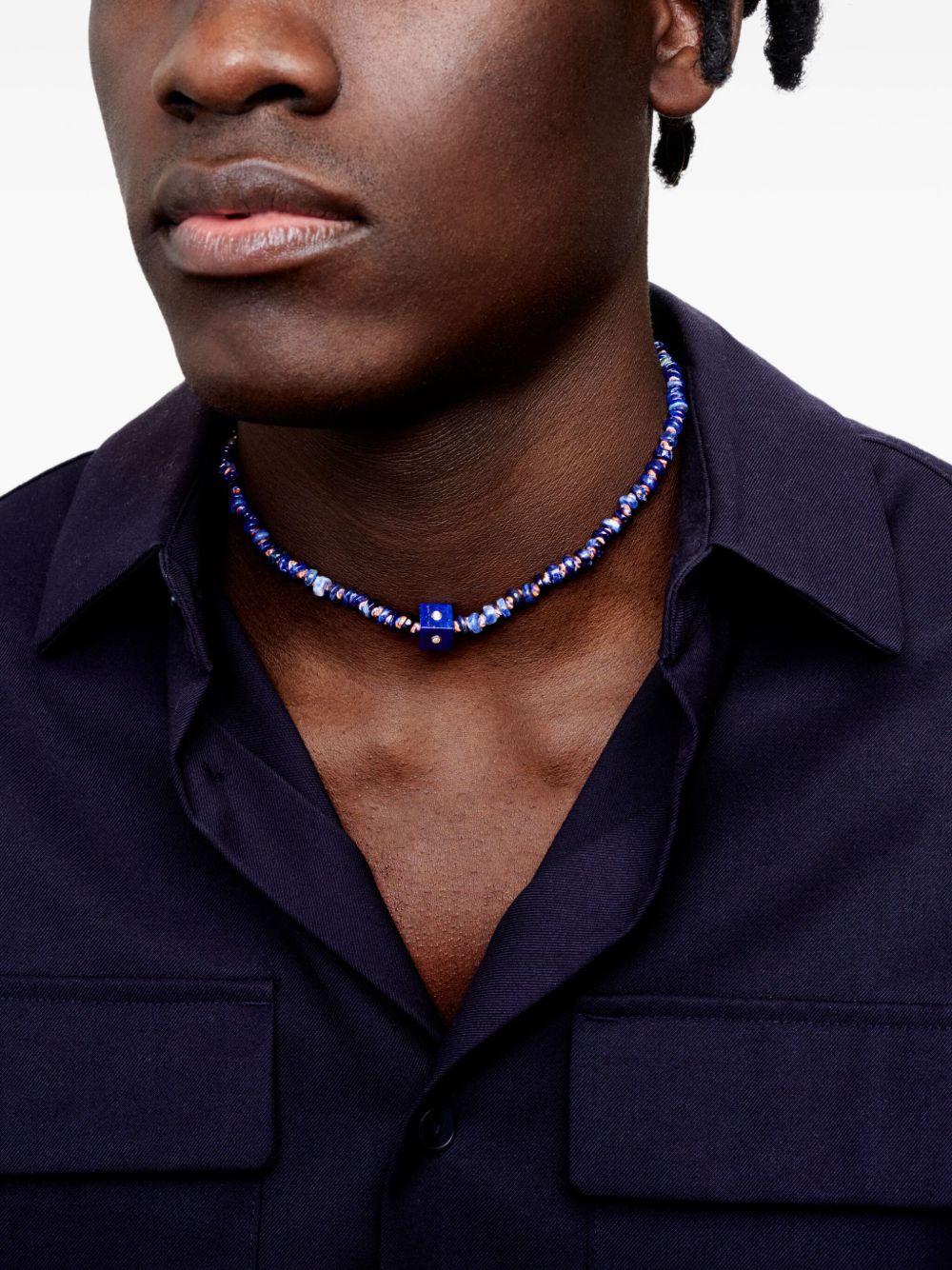 9K yellow gold Cubix gemstone necklace Product Image