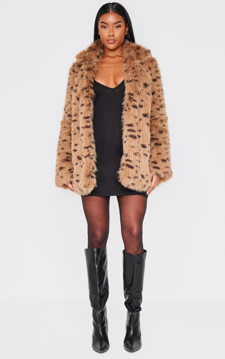 Sand Cheetah Faux Fur Coat Product Image