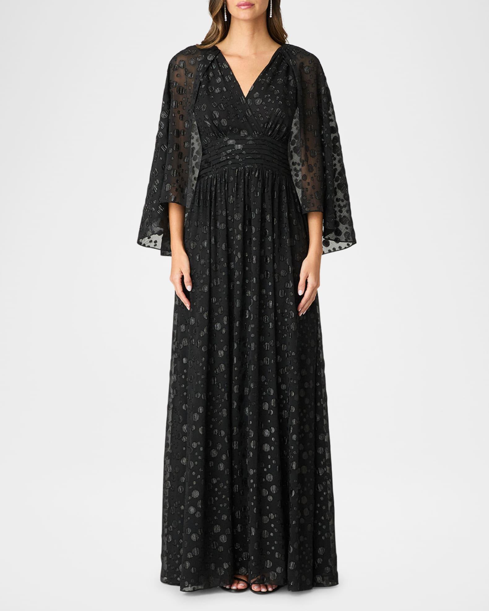 Maud Fil Coupe Cape Maxi Dress Product Image