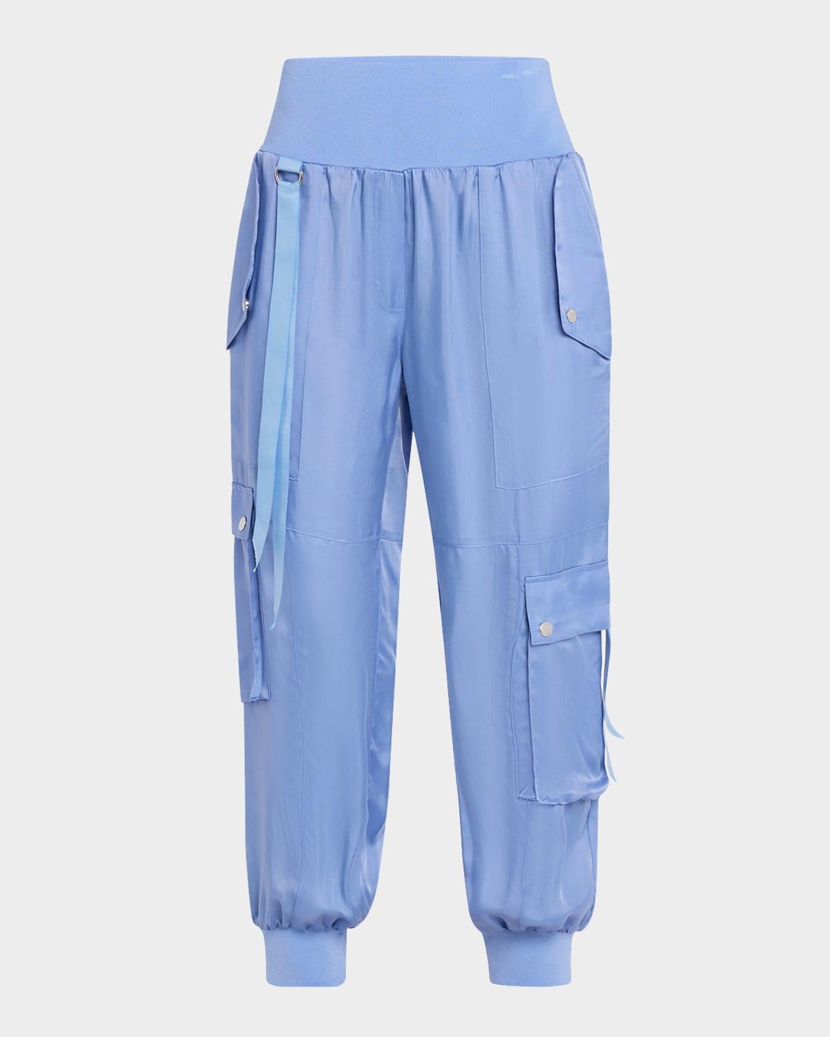 Harmony Satin Cargo Jogger Pants Product Image