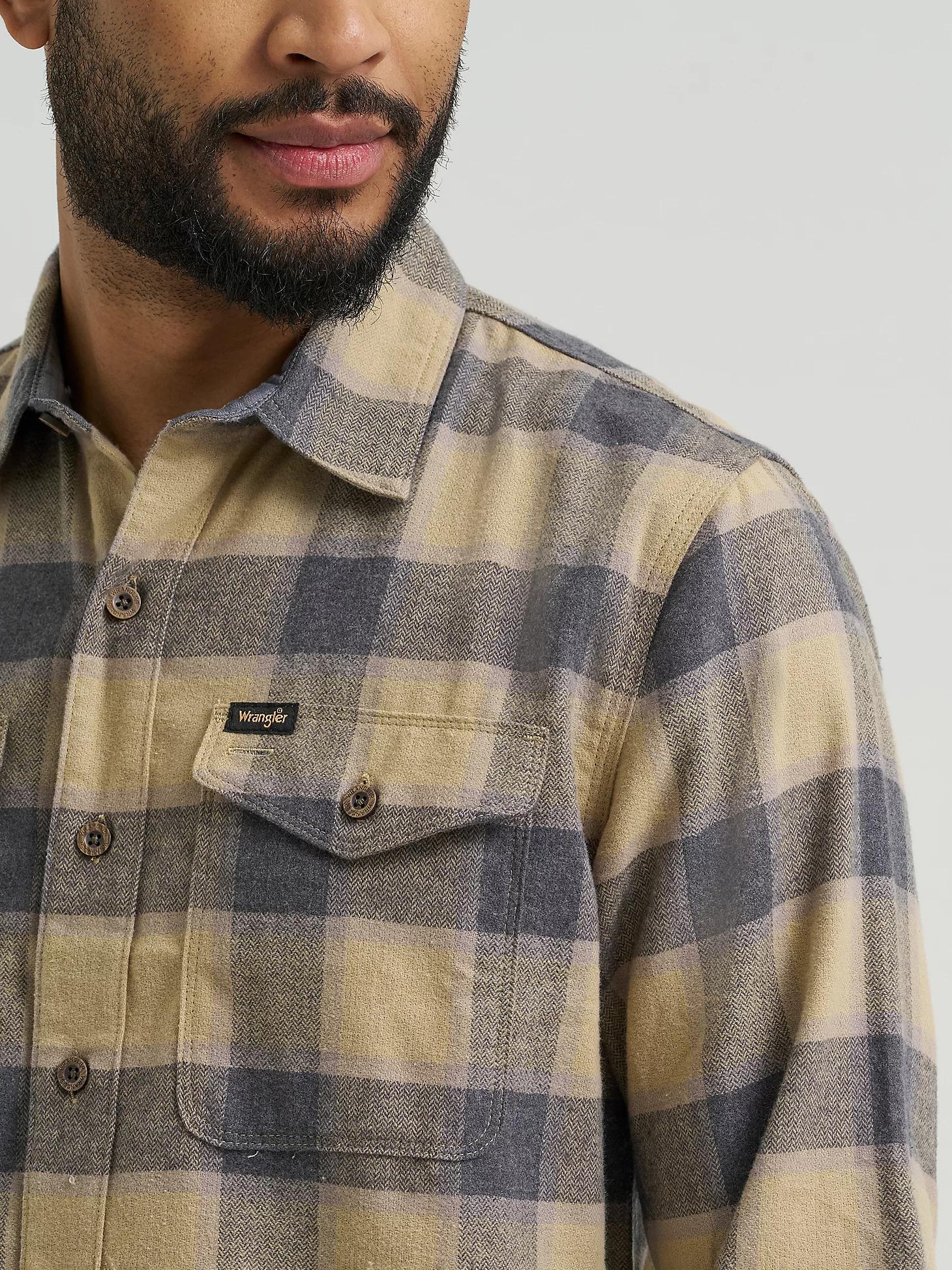 Men's Wrangler® Flannel Plaid Shirt | Men's SHIRTS | Wrangler® Product Image