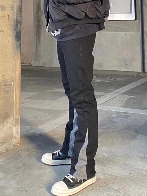 Men's Street Splice Slim Jeans Product Image