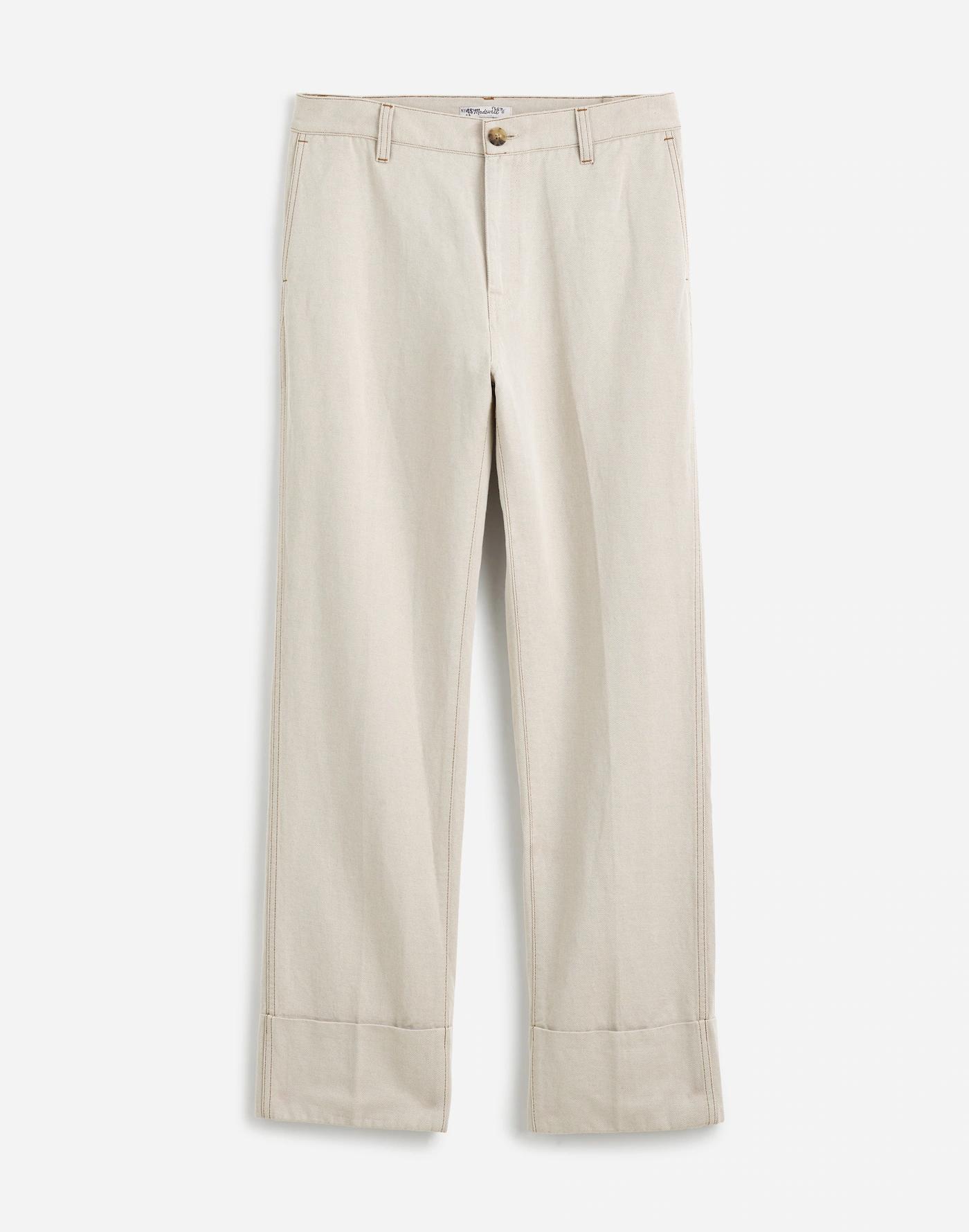 The Petite Dean Easy Straight Pant in Cotton-Linen Blend Product Image