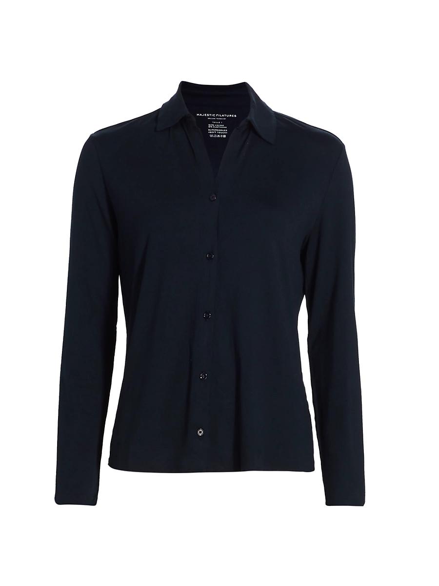 Womens Soft Touch Button-Up Shirt Product Image