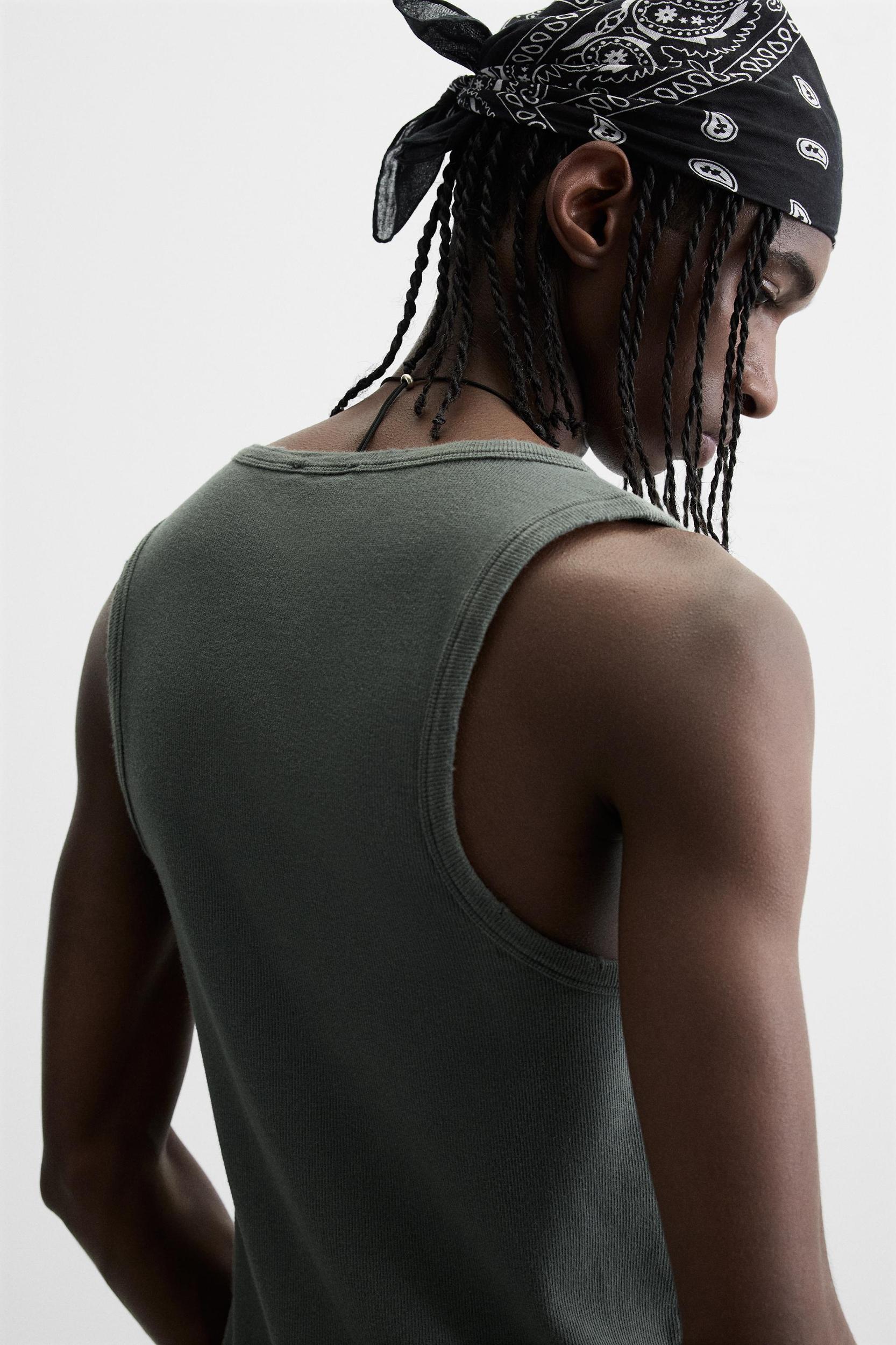 WASHED RIBBED TANK TOP Product Image