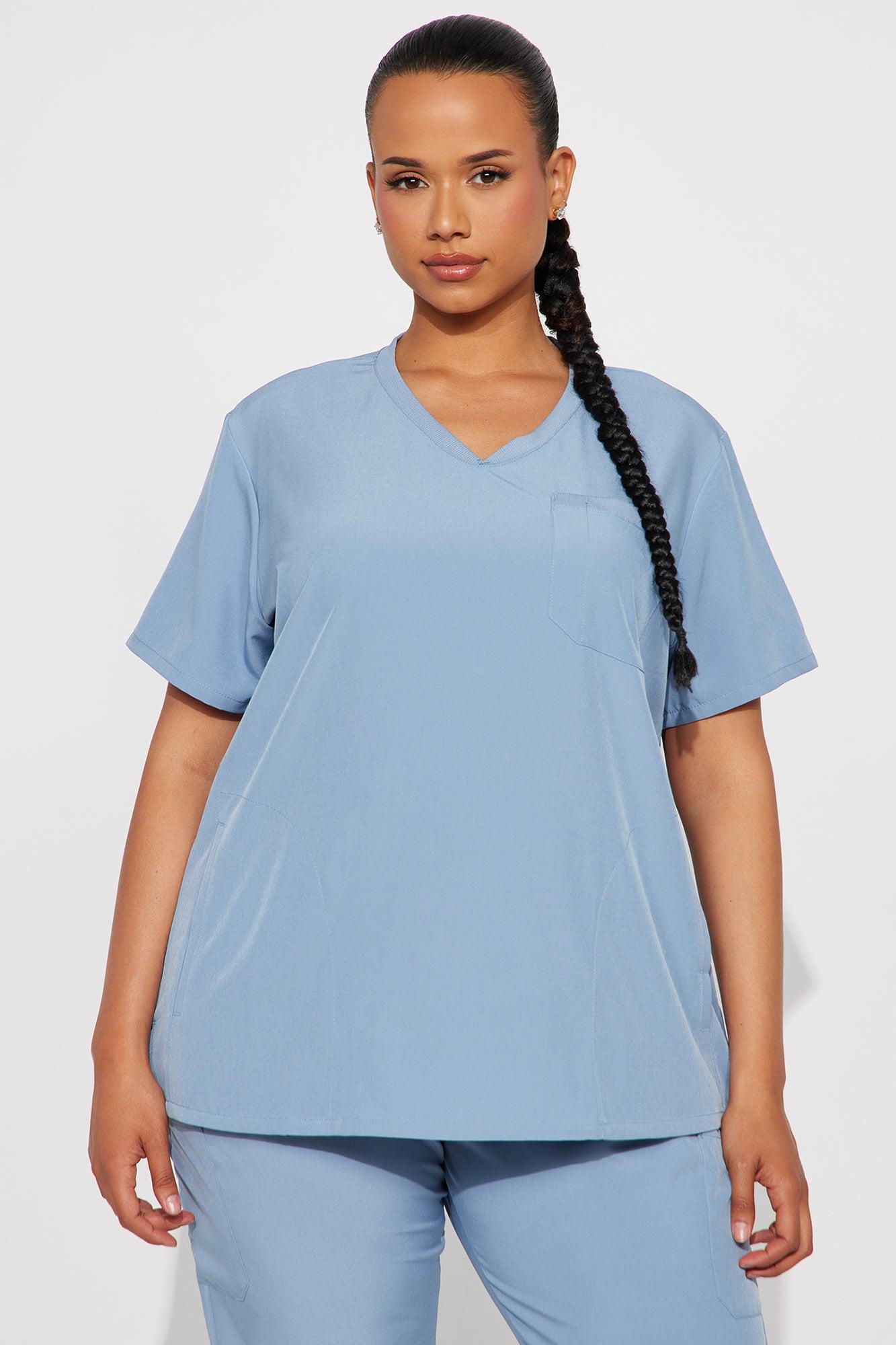 Daily Routine Stretch Uniform Scrub Jogger Set - Slate Blue Female Product Image