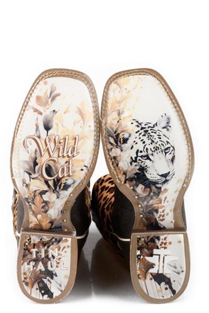 SALE Tin Haul® Ladies' Brown/Leopard Square Toe Boots Product Image