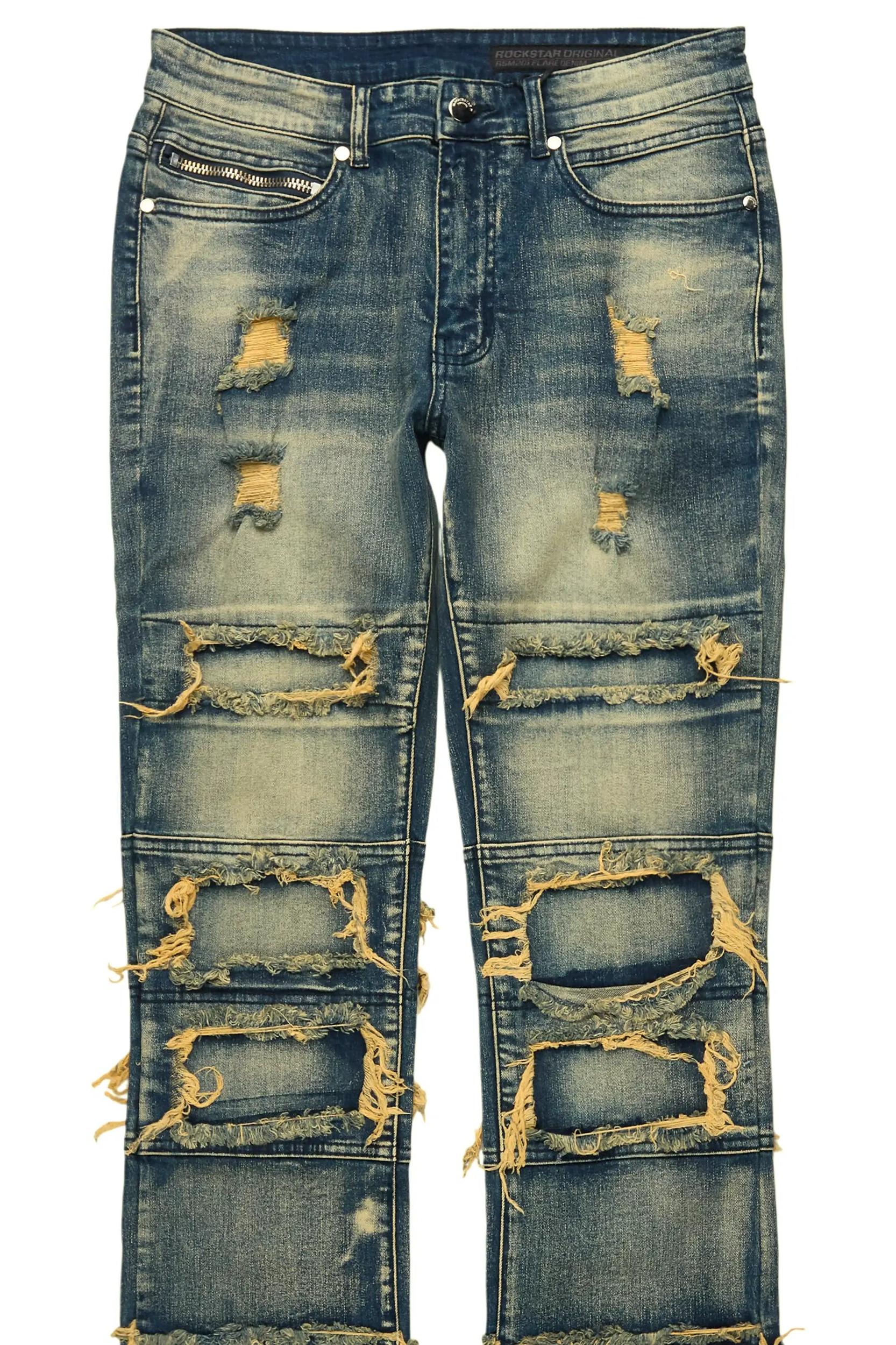 Vasco Tint Blue Stacked Flare Jean Male Product Image