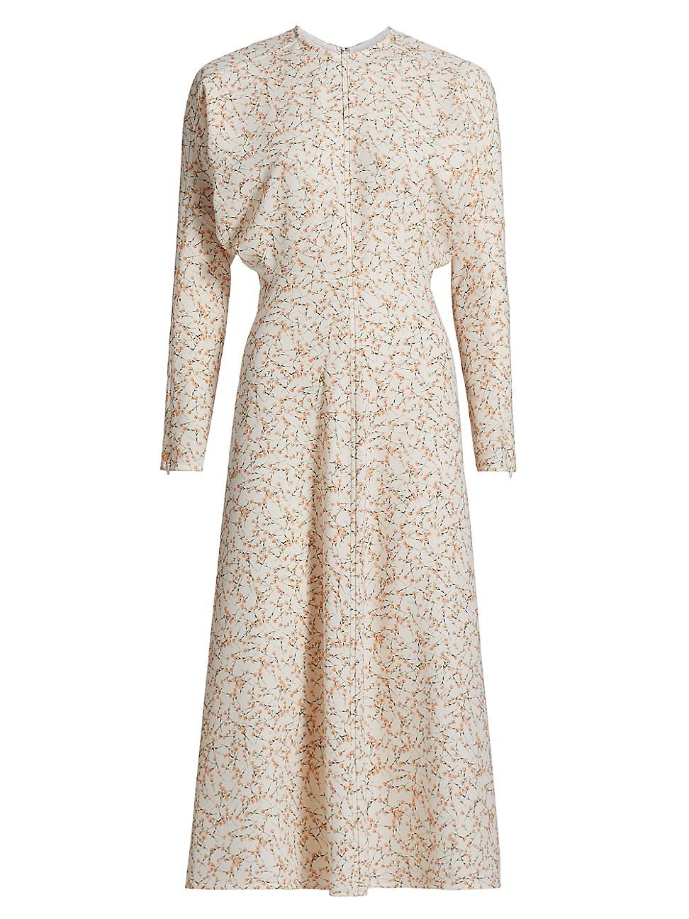 Womens Floral Sable Cady Dolman-Sleeve Midi-Dress Product Image
