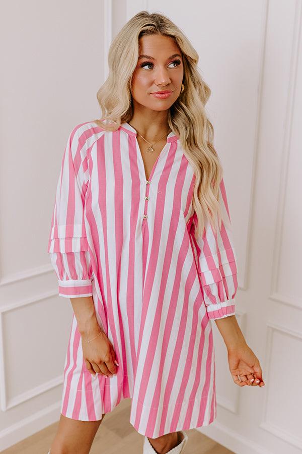 Sippin' Rose Stripe Mini Dress Product Image
