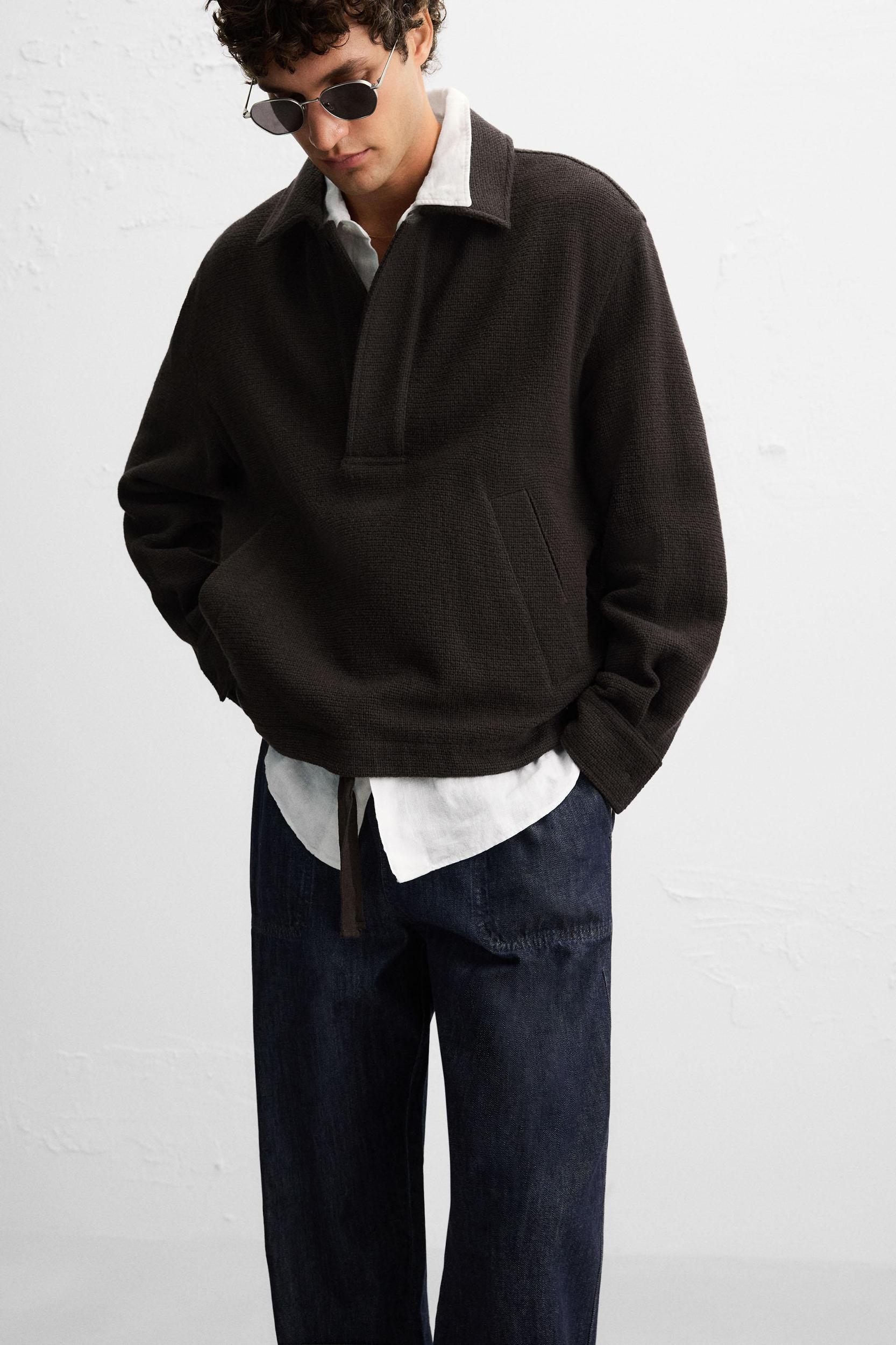 TEXTURED POLO OVERSHIRT Product Image