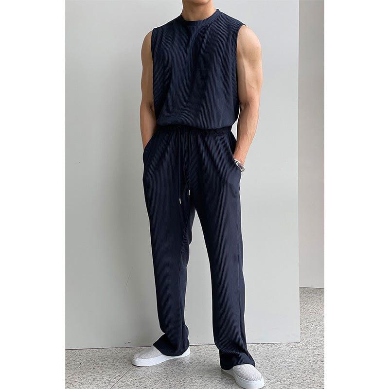 RT No. 11931 PLEATED SLEEVELESS SHIRT & WIDE DRAWSTRING PANTS Product Image