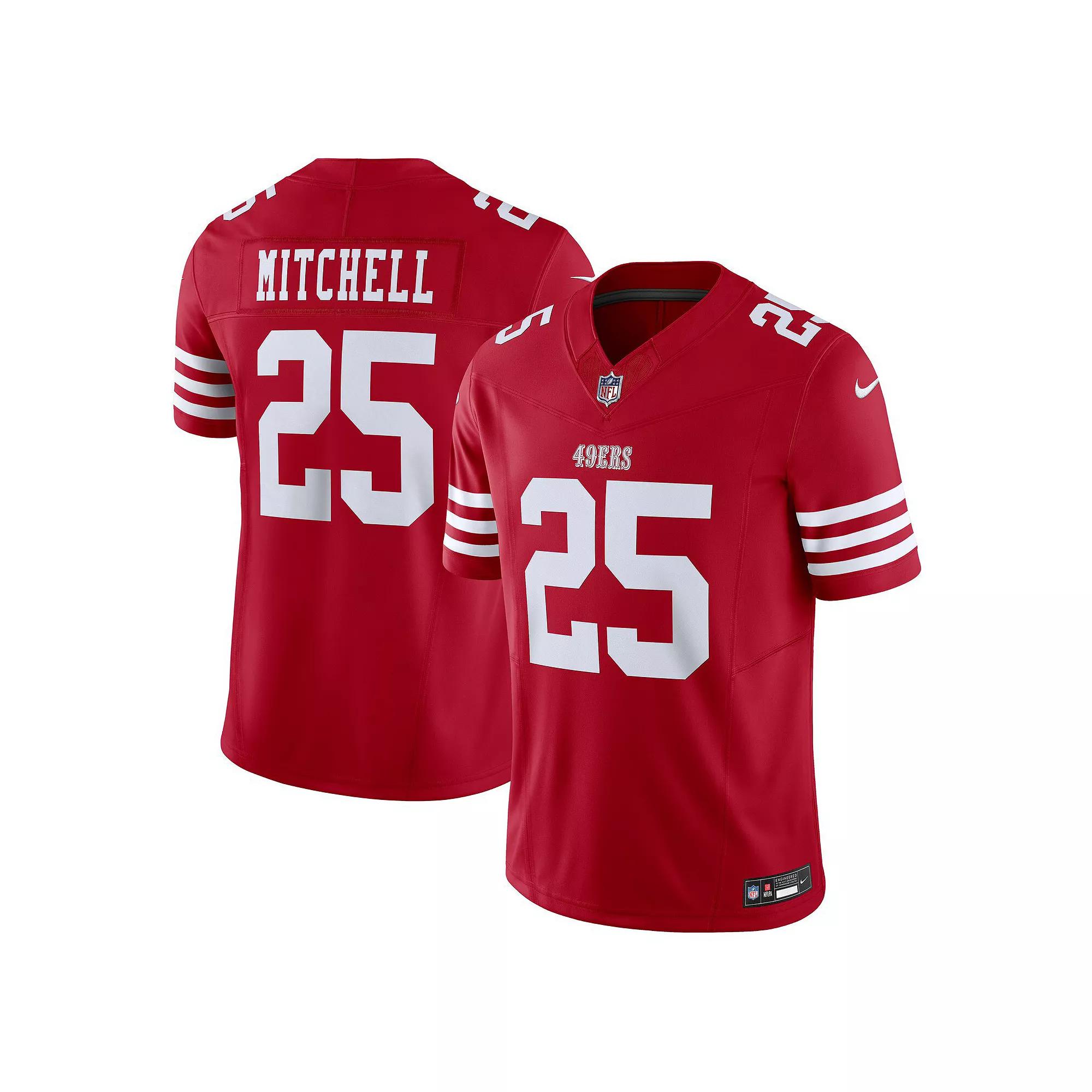 Men's Nike Elijah Mitchell Scarlet San Francisco 49ers Vapor F.U.S.E. Limited  Jersey, Size: XL, Red Product Image