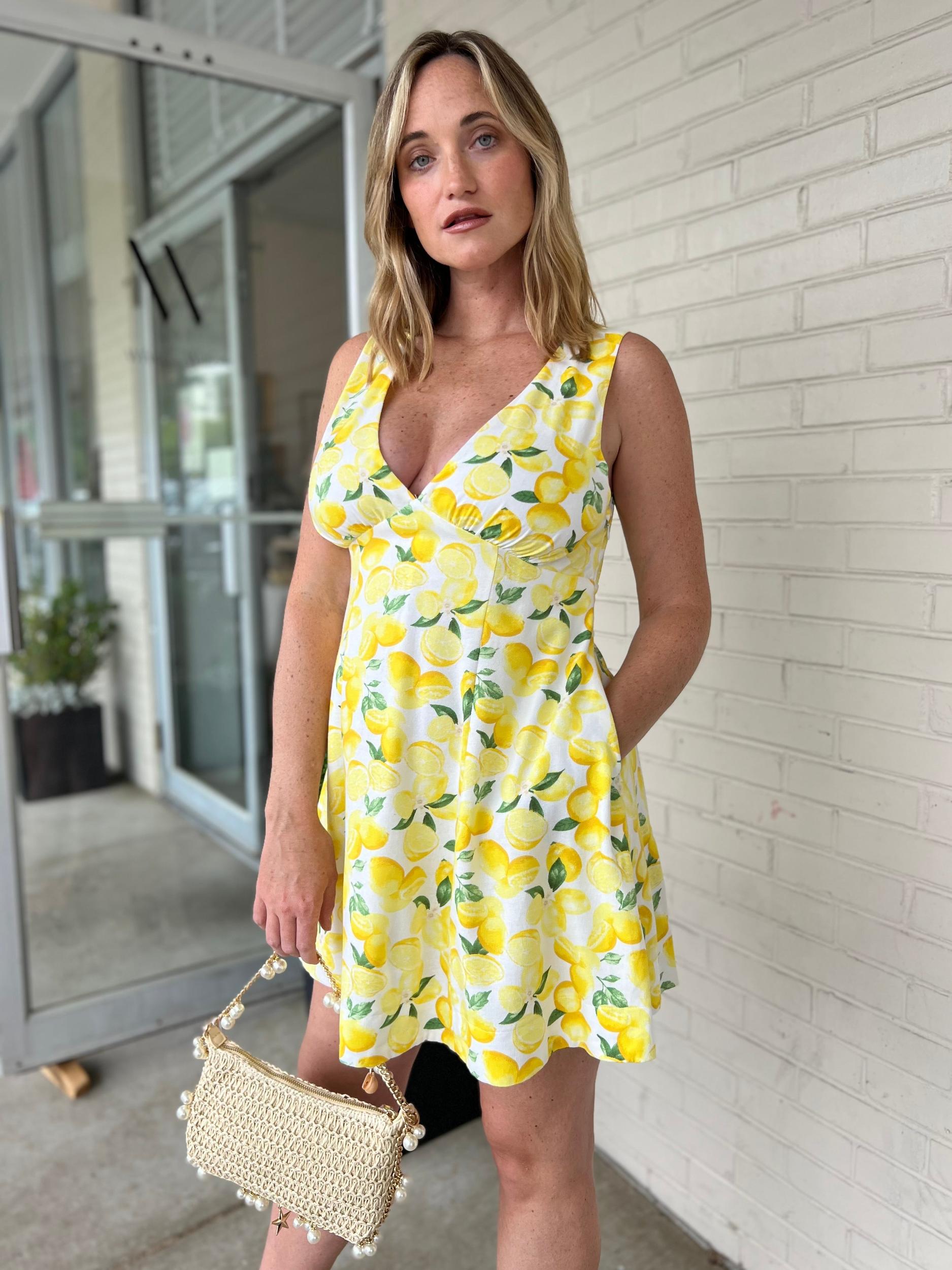 Bella Lemon Mini Dress Product Image
