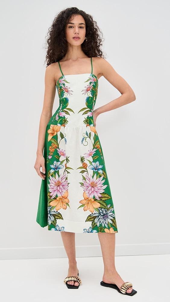 FARM Rio Sweet Bloom Dreamscape Off-White Midi Dress | Shopbop Product Image