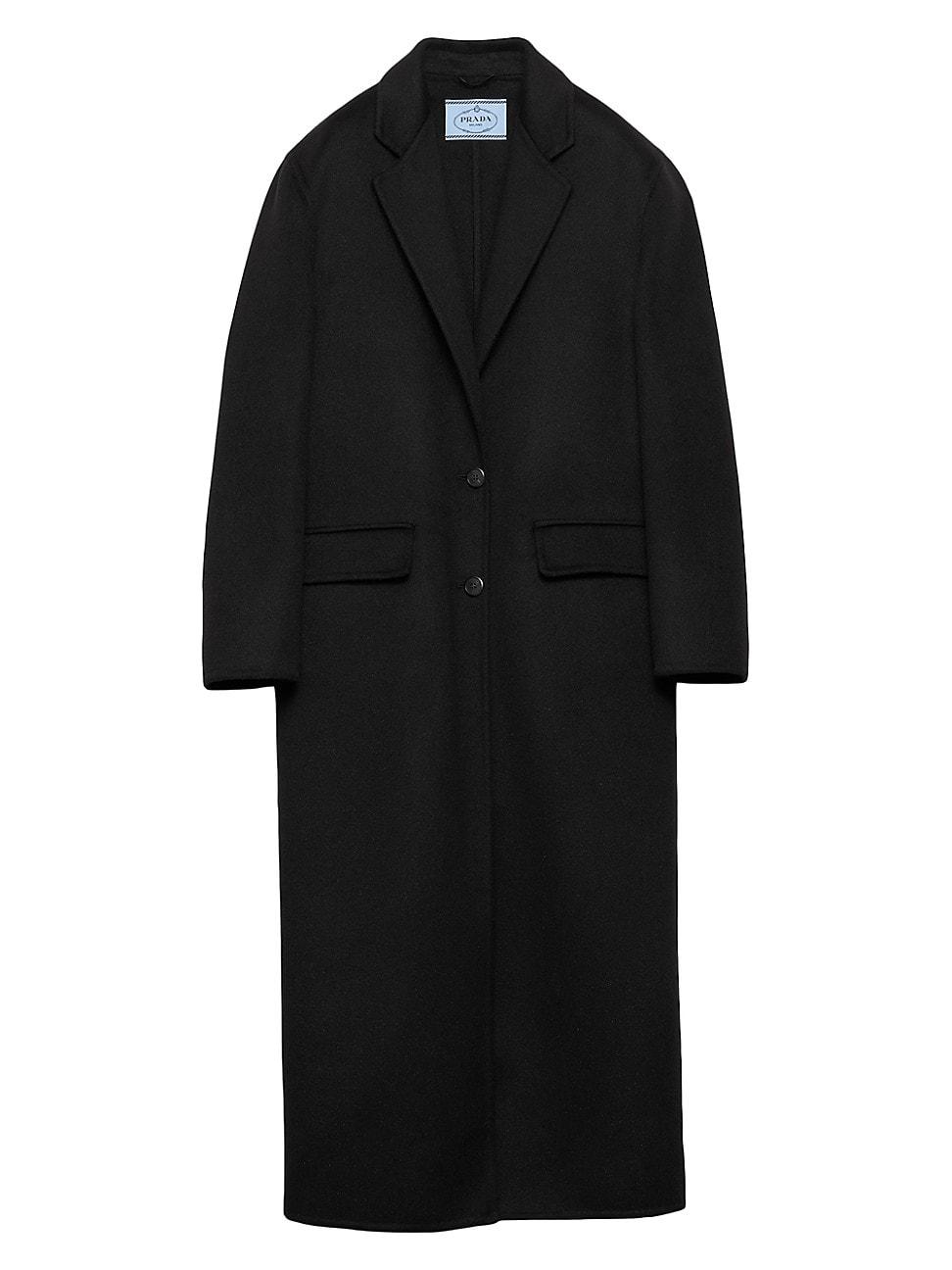 Womens Single-Breasted Cashgora Coat Product Image
