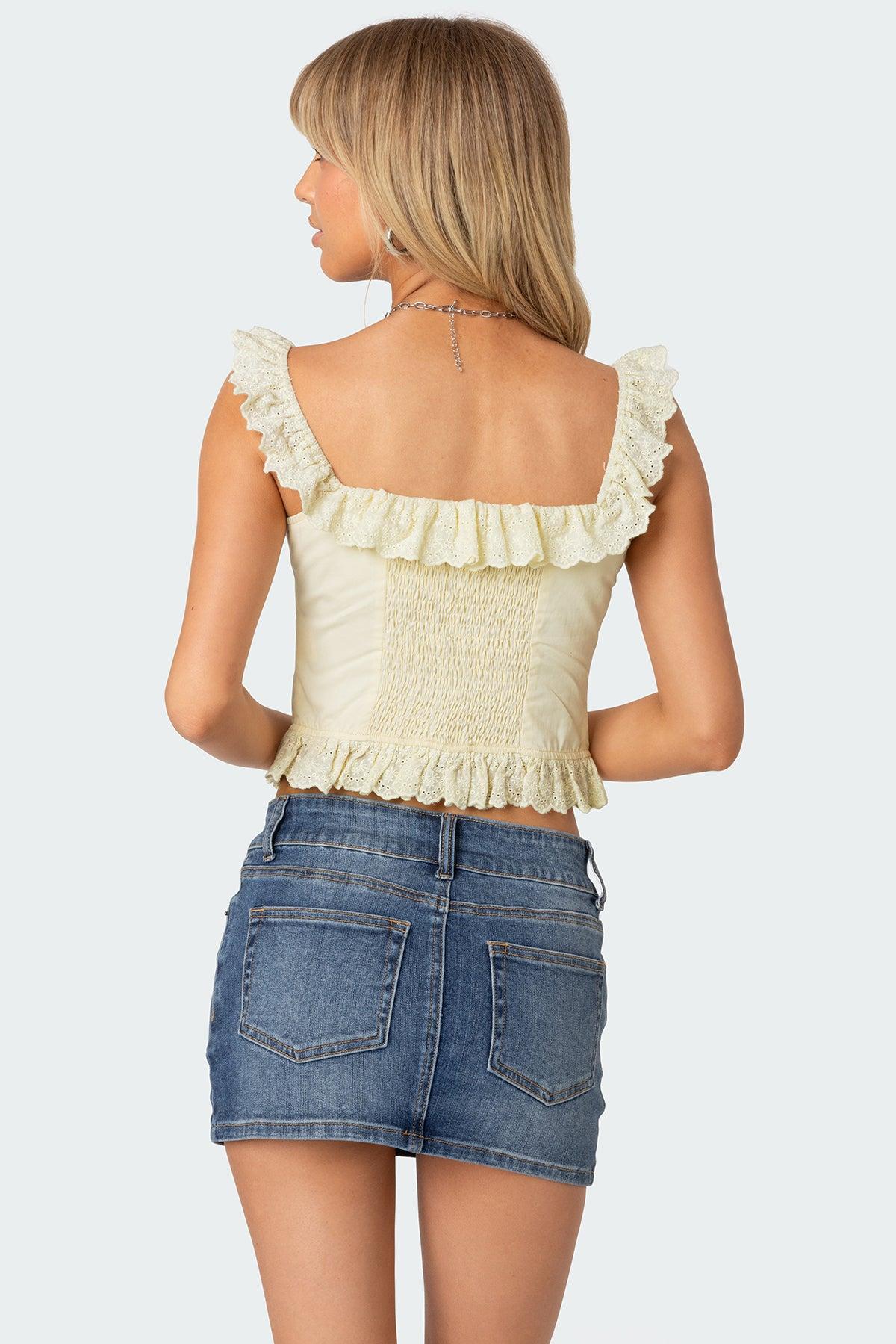 Square Neck Ruffled Corset Product Image
