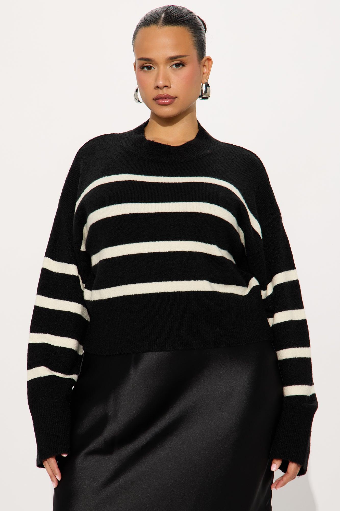 Close Call Satin Sweater Maxi Dress Set - Black/White Female Product Image