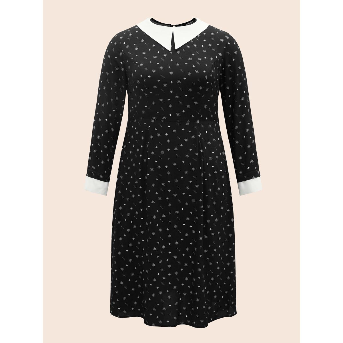Plus Size Dark Whispers A-line Midi Dress Black Women Cocktail Contrast Party Curvy Bloomchic 18-20/2X Product Image