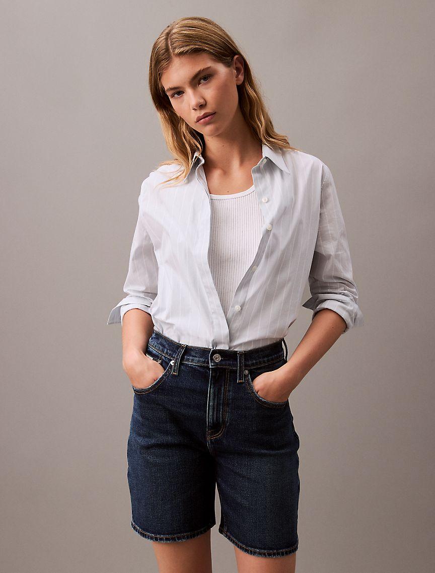 High Rise Mom Fit Shorts Product Image