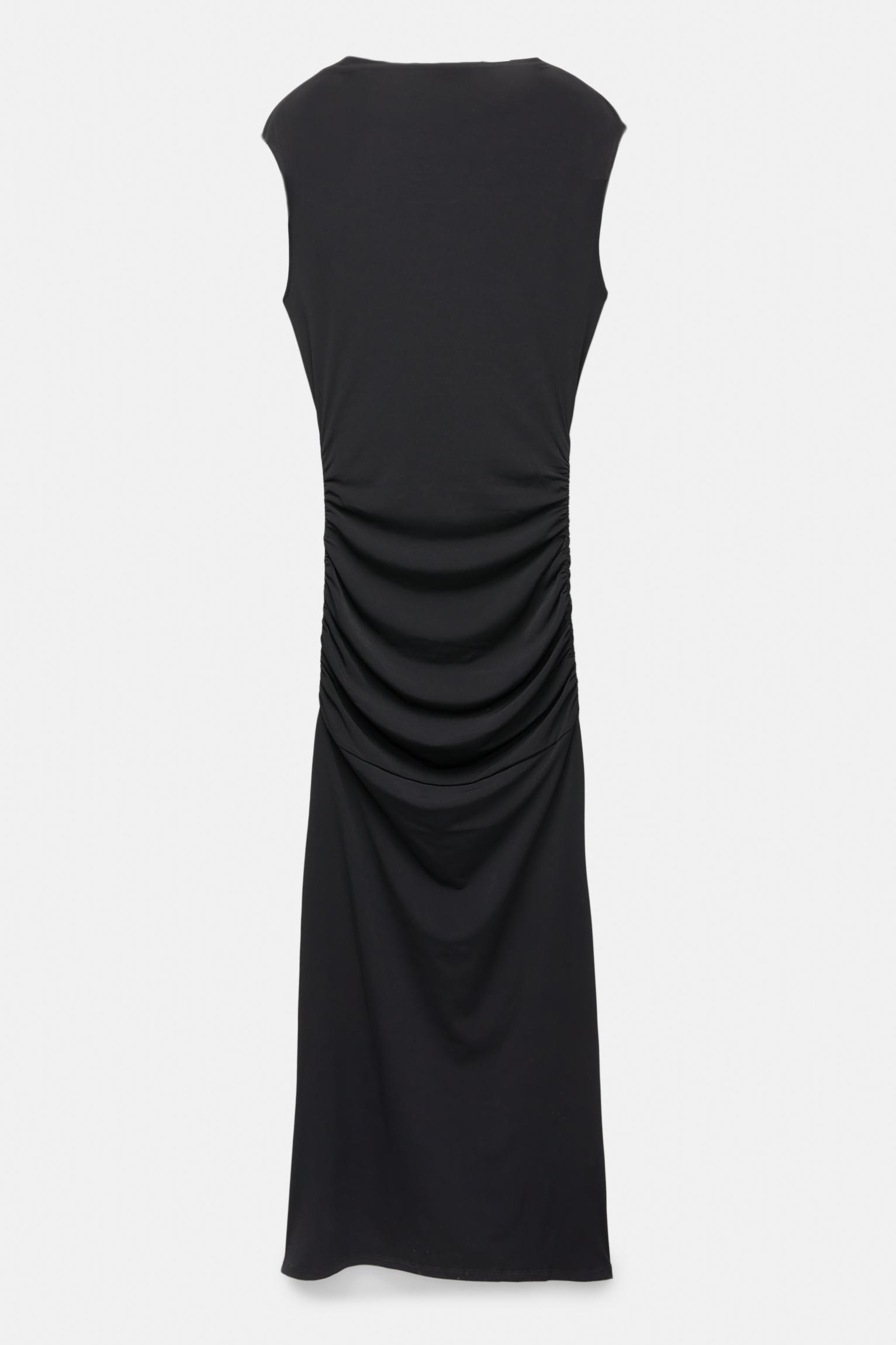 Sleeveless midi dress with gathering Product Image
