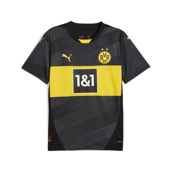 PUMA Borussia Dortmund 24/25 Men's Replica Away Soccer Jersey in Black/Faster Yellow Product Image