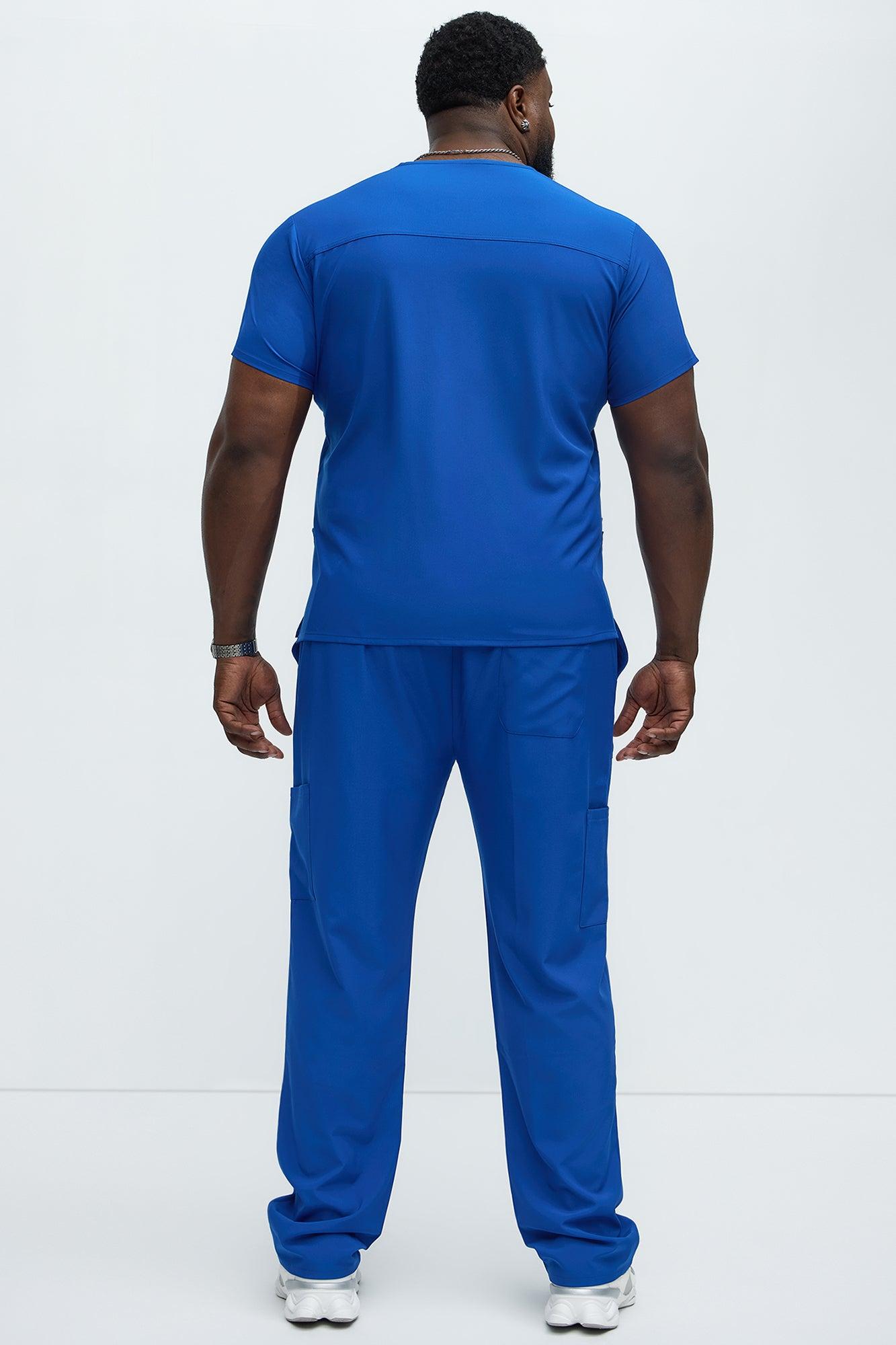 Mens Essential 4 Way Stretch Scrub Uniform Pant Set - Royal Product Image