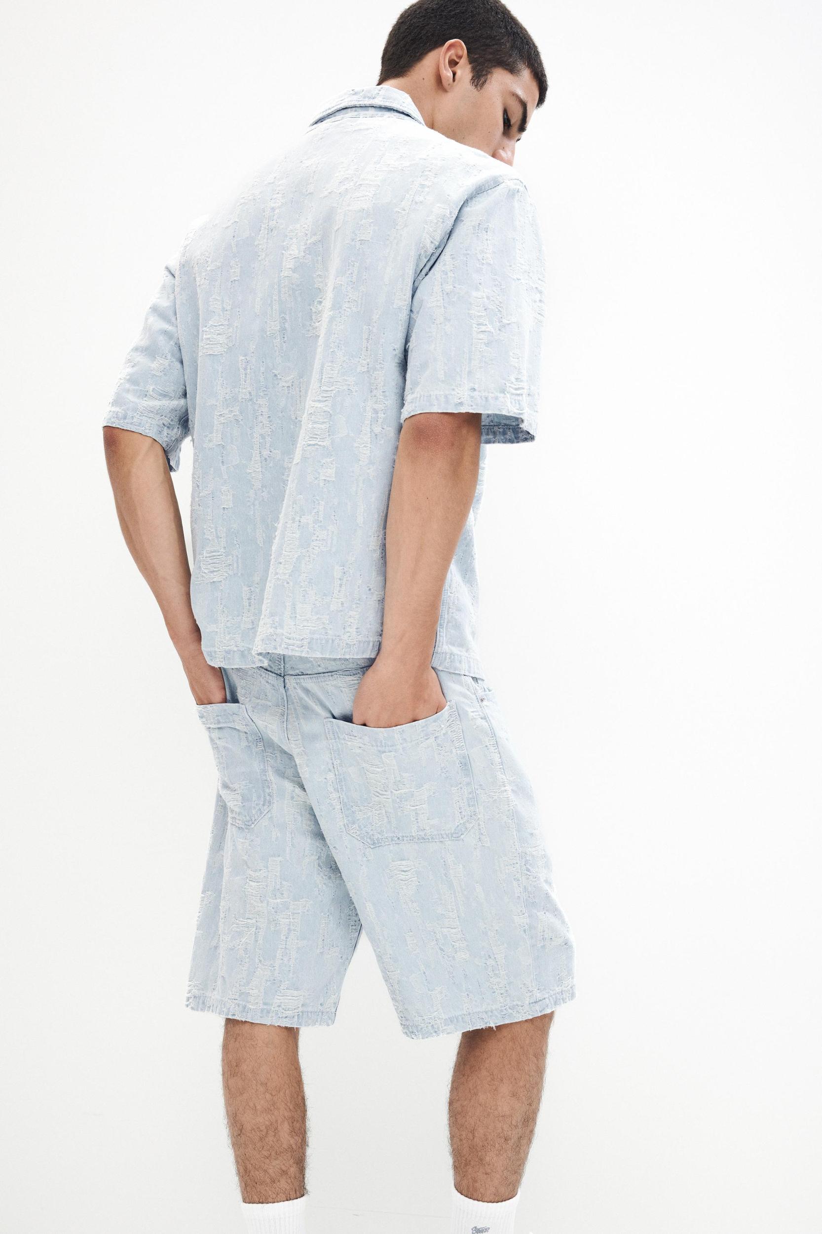 Jacquard denim shirt Product Image