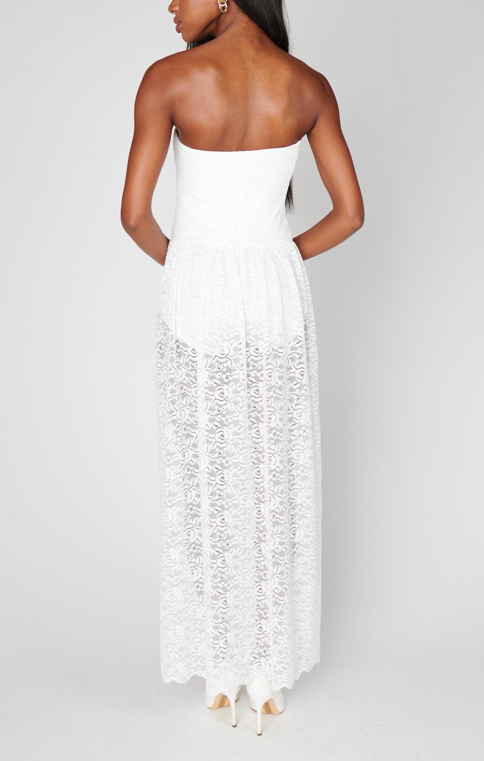 Diana Drop Waist Dress ~ White Lovely Lace Product Image