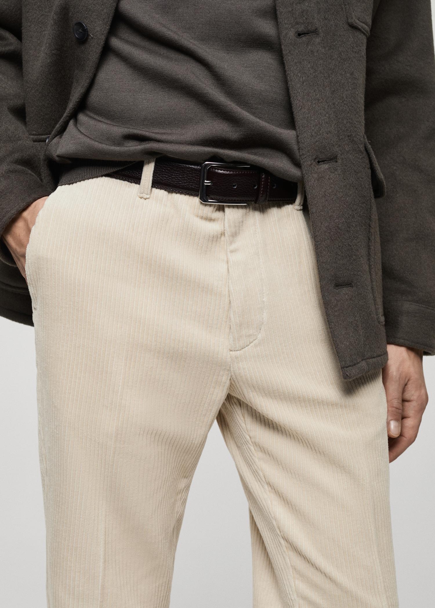 Corduroy regular-fit pants - Men | MANGO USA Product Image