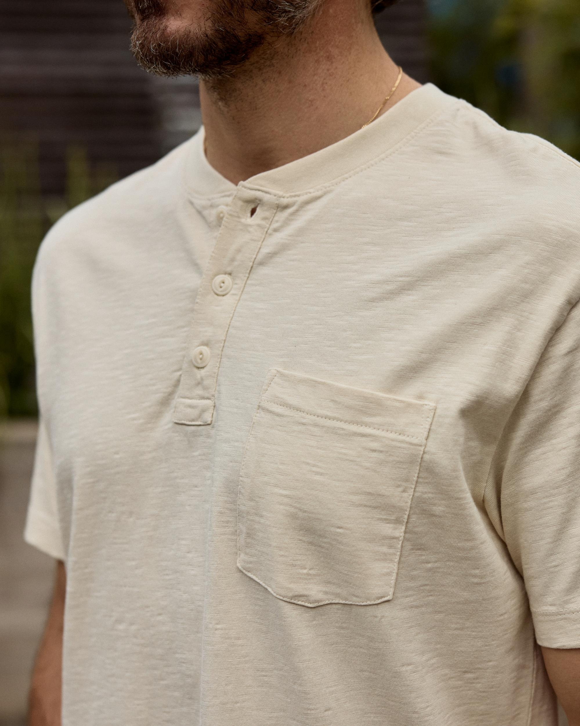 Slub Jersey Short Sleeve Henley Product Image