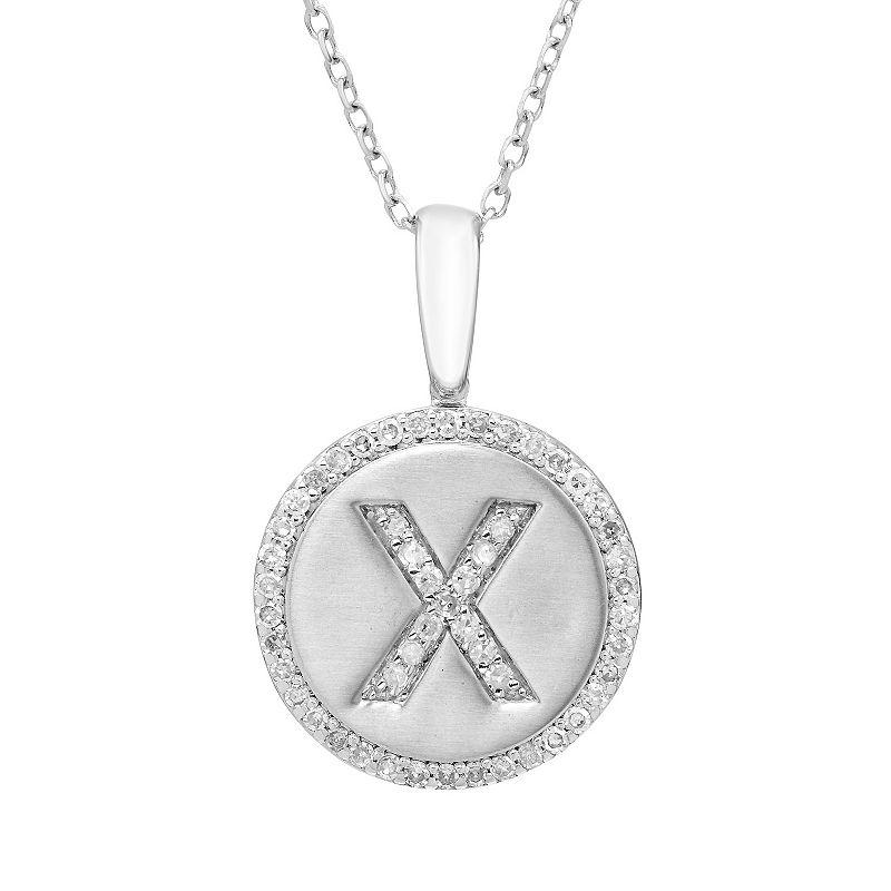 It's Personal Sterling Silver & Diamond Accent Initial Pendant Necklace, Women's,  Product Image