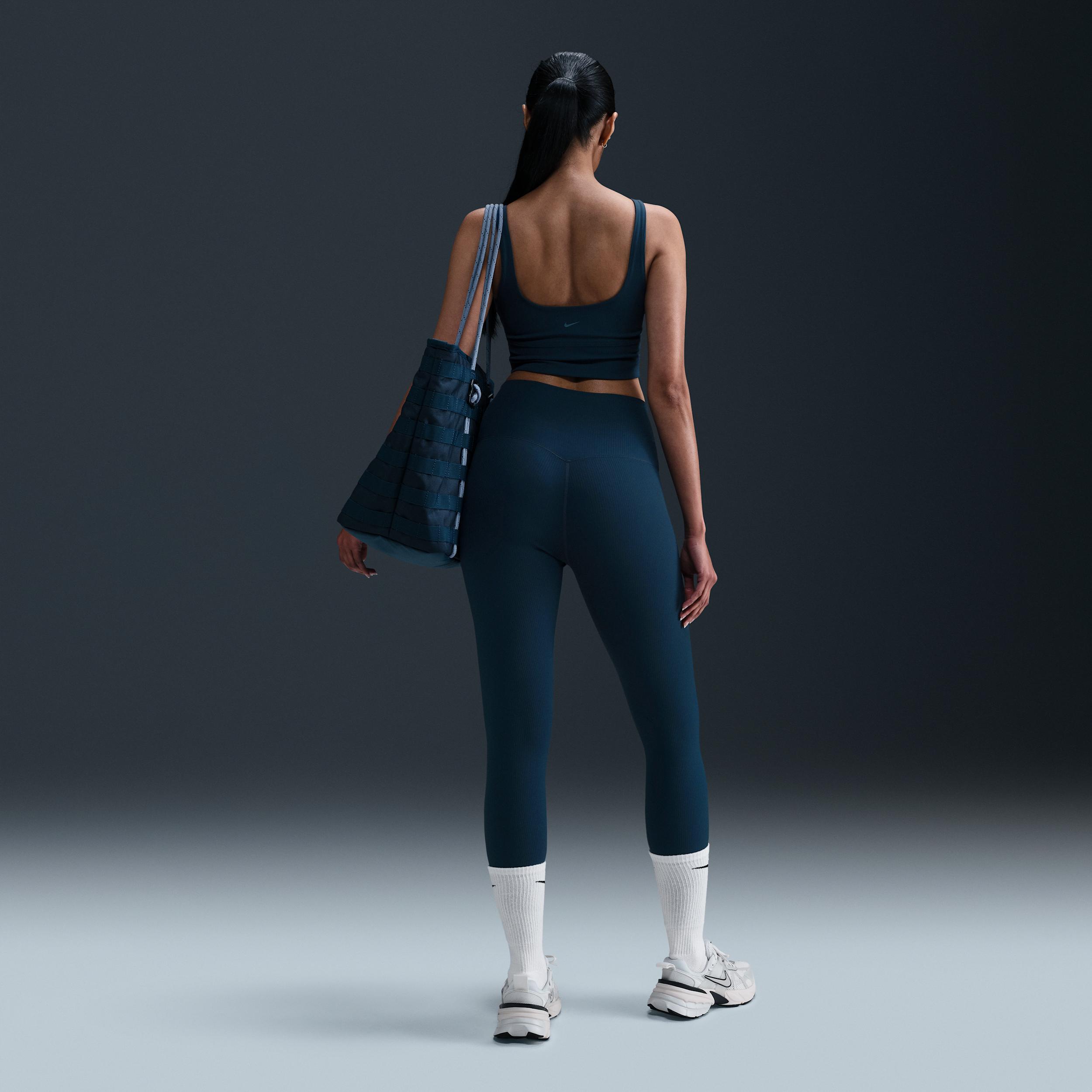 Nike Womens Zenvy Rib Light-Support Padded Longline Sports Bra | HF1542-478 Product Image