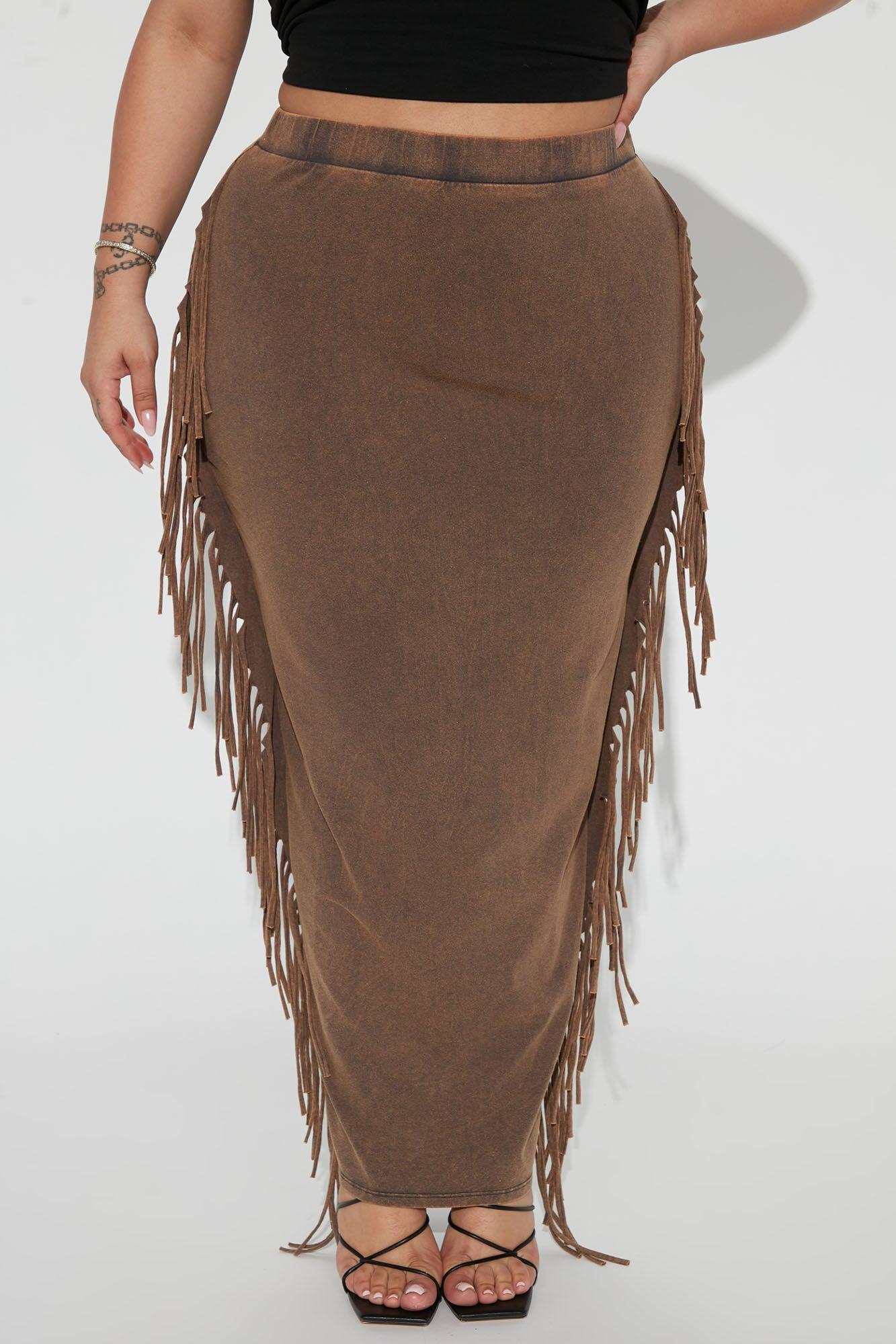 Sahara Mineral Wash Maxi Skirt - Brown Product Image