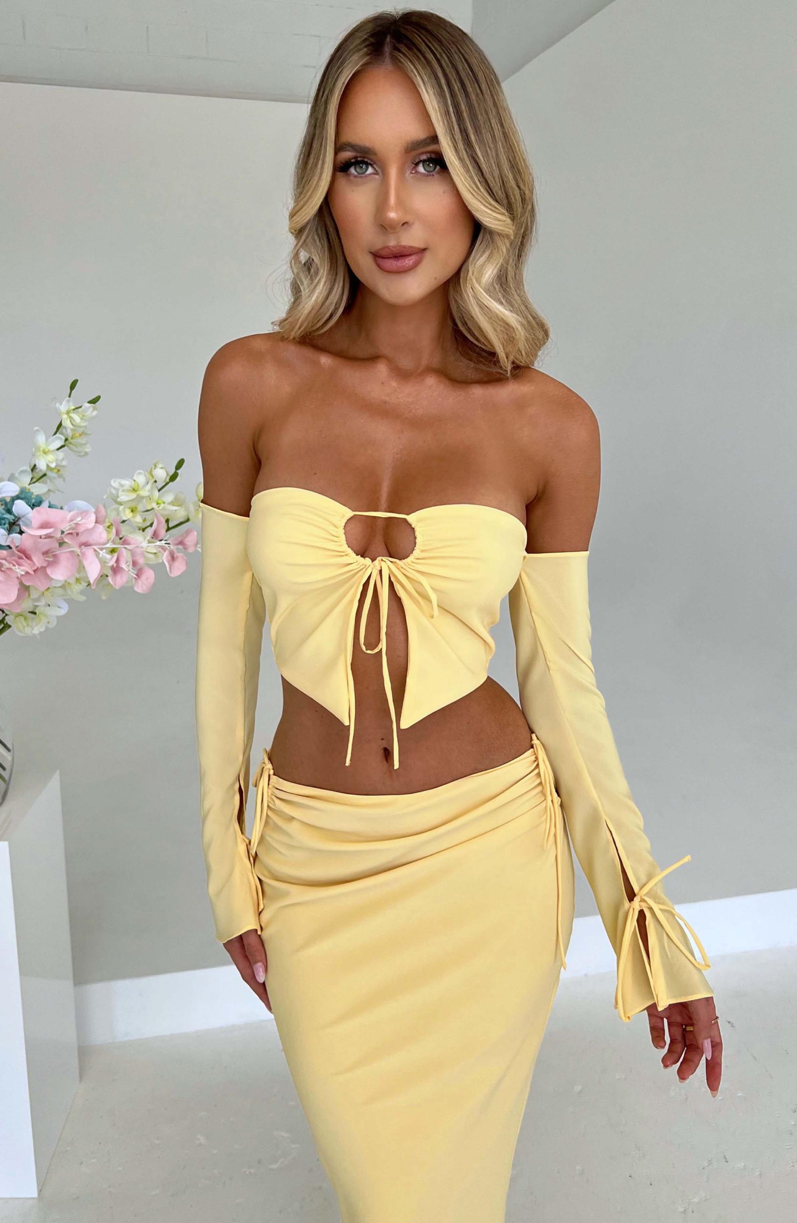 Tana Maxi Skirt - Lemon Product Image