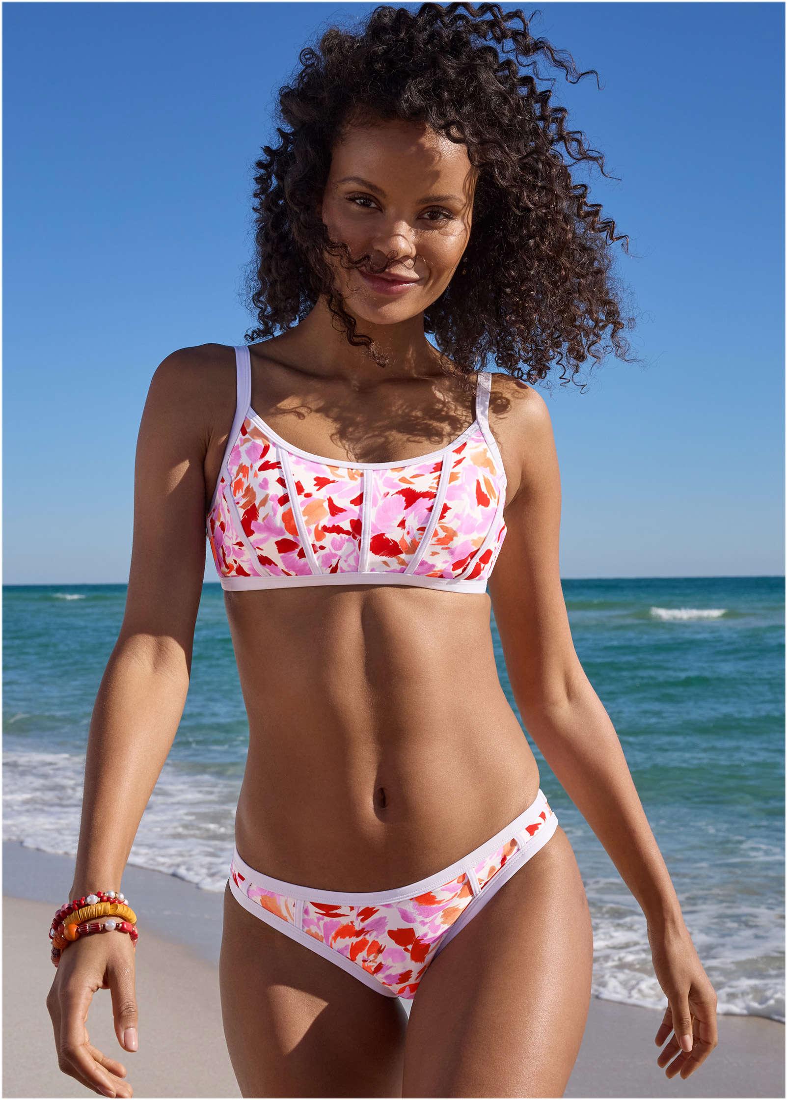 Seam Detailed Oahu Top - Feathered Blooms Product Image