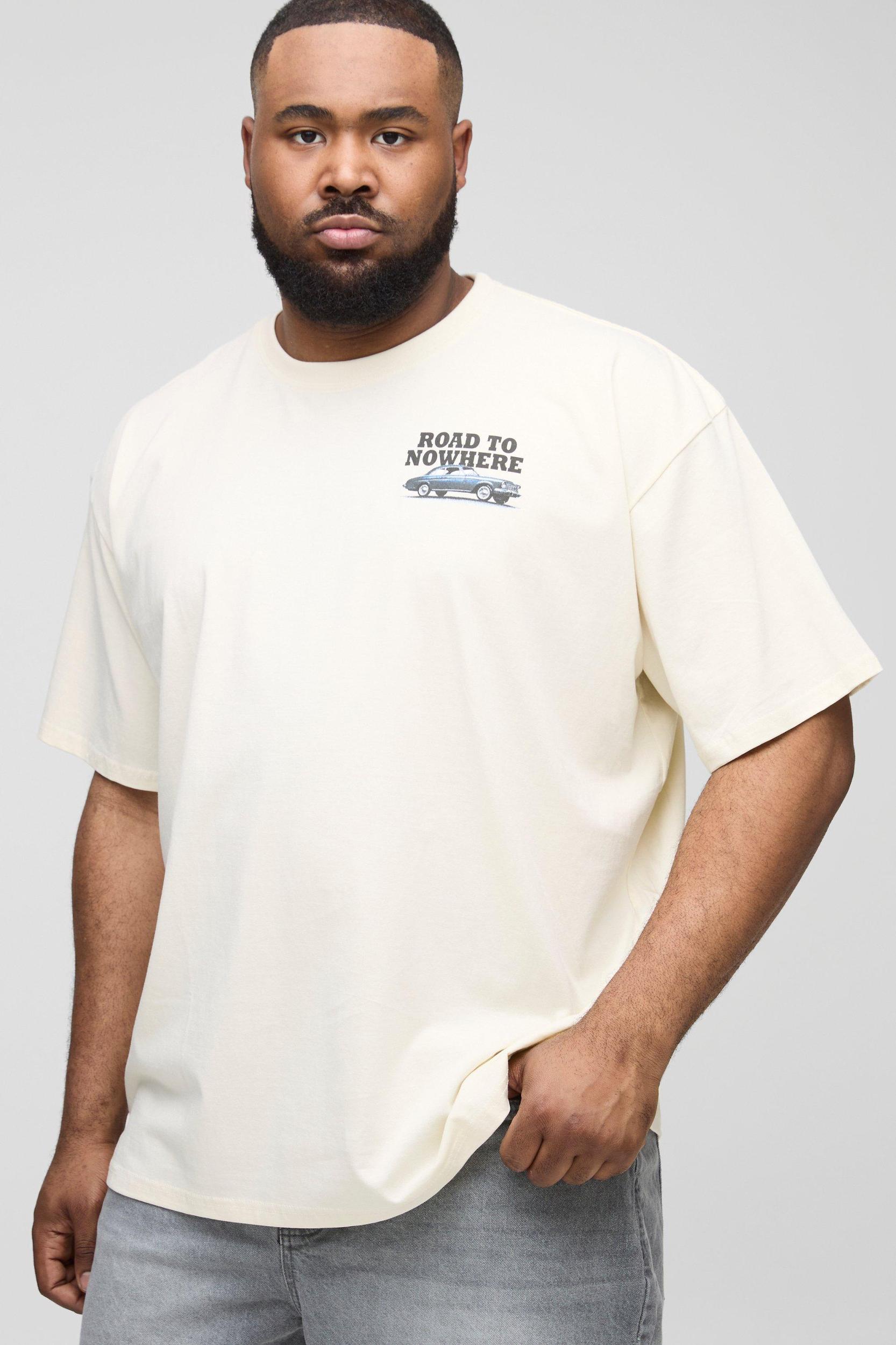 Plus Car Graphic Oversized T-Shirt | boohooMAN USA Product Image