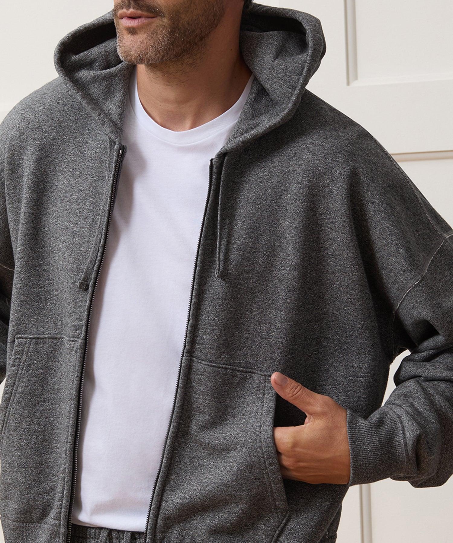 Relaxed Portuguese Terry Full-Zip Hoodie Product Image